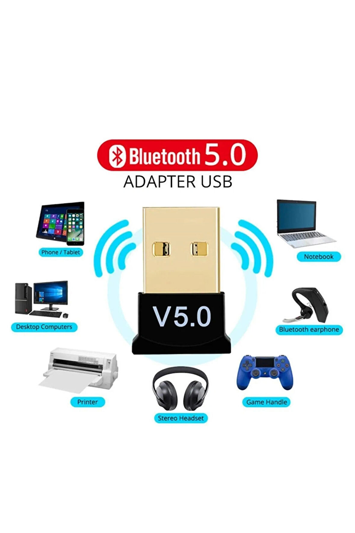 Yeni 2025 Usb Bluetooth 5.0 Adaptörü Verici Alıcı Ses Bluetooth Dongle Kablosuz Usb Adaptörü