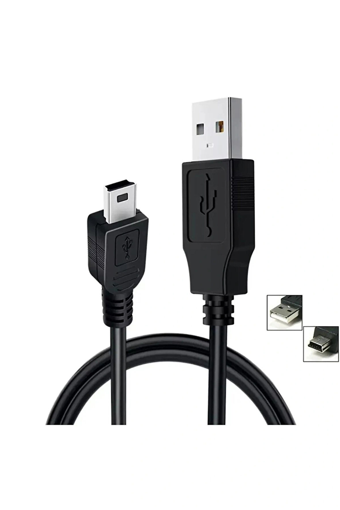 Ps3 Kol Şarj Kablosu 5 Pin Mini Usb Usb5-pin 2.0 Erkek A Mini 5 Pin B Piramit Uç 1.5 Metre