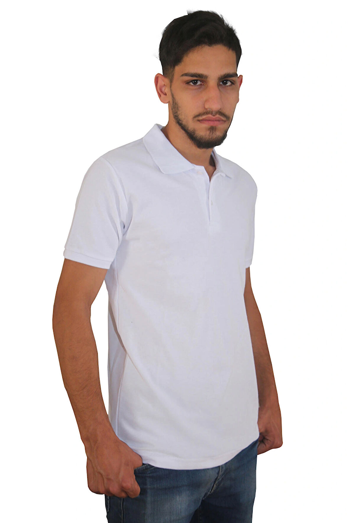 Erkek Polo Yaka Penye %100 Pamuklu  Tişört