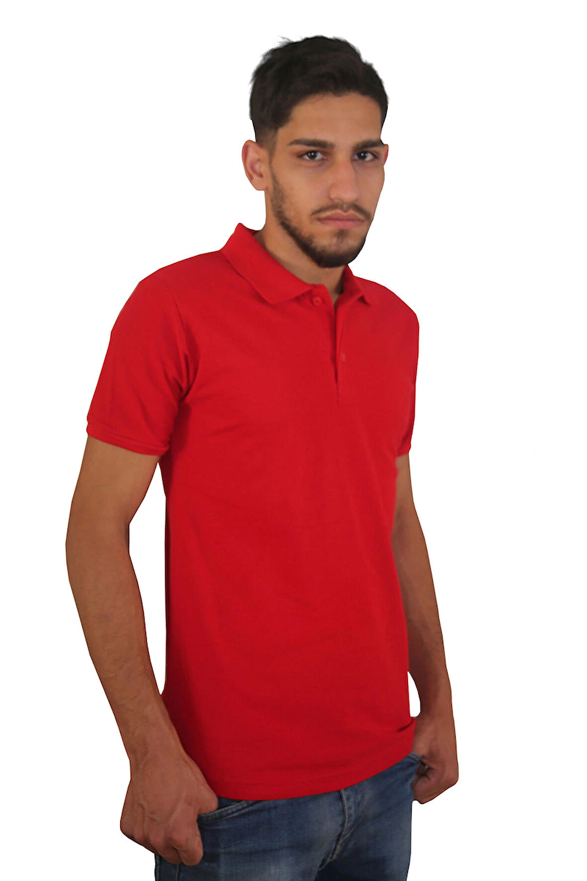 Erkek Polo Yaka Penye %100 Pamuklu  Tişört