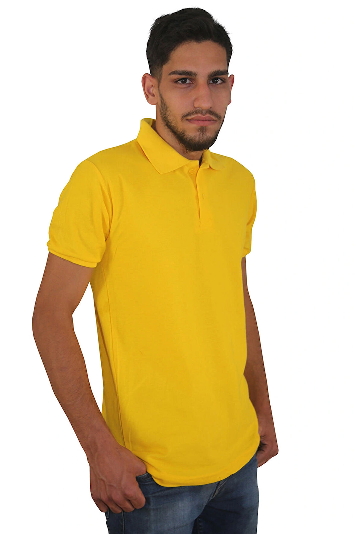 Erkek Polo Yaka Penye %100 Pamuklu  Tişört