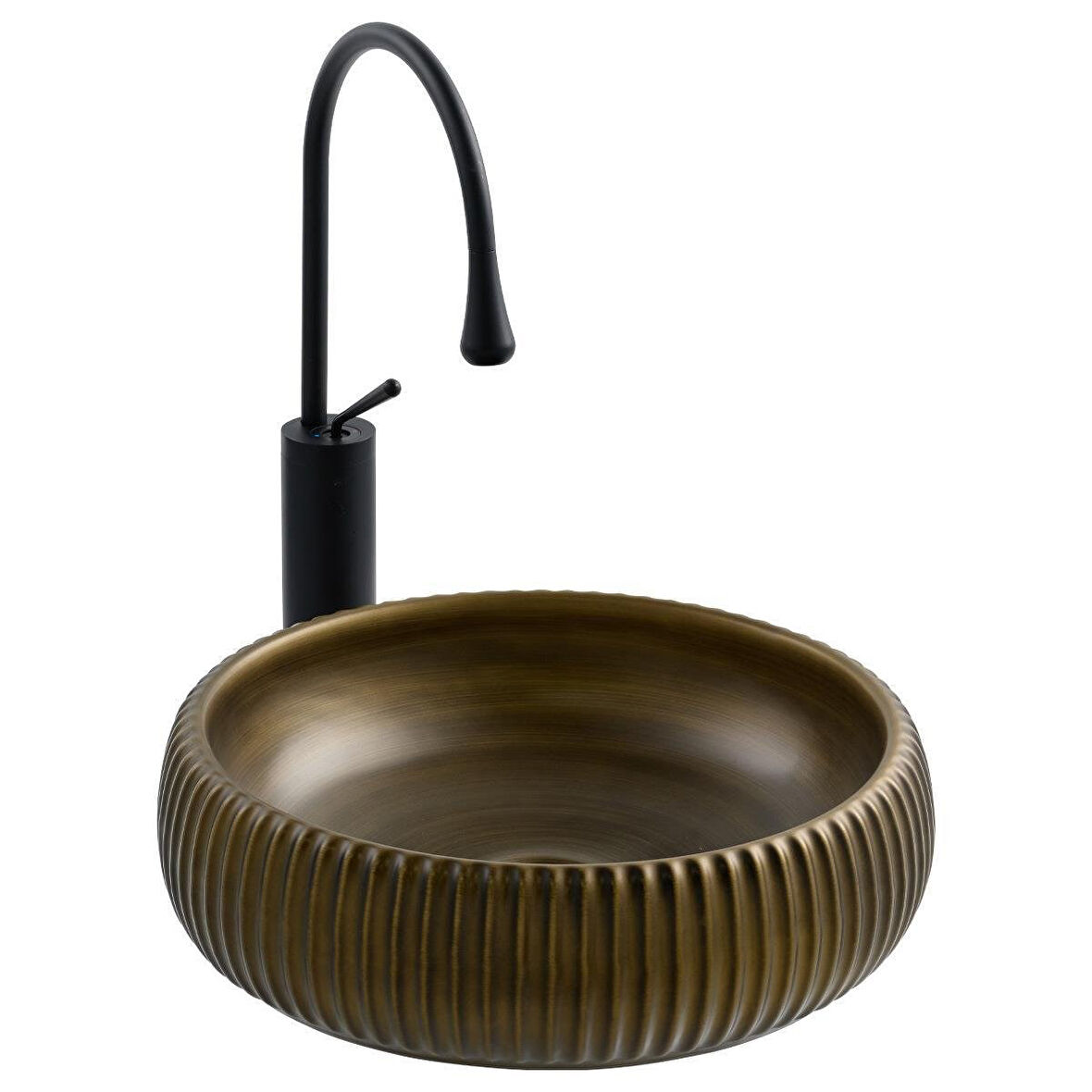 LENA TEZGAHÜSTÜ LAVABO (HAKİ YEŞİL) E-4161C