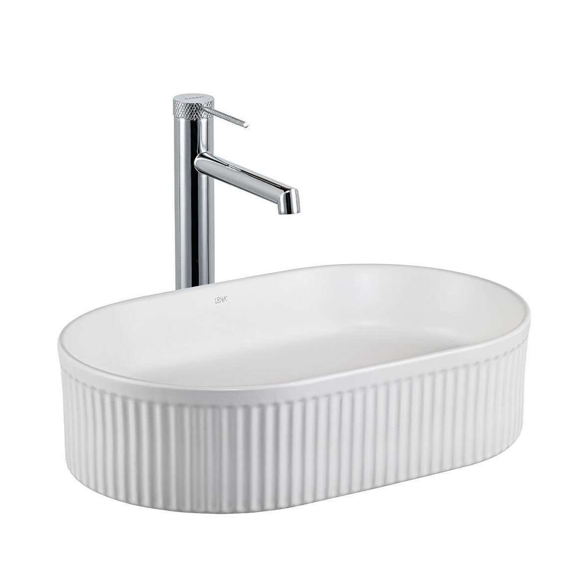 LENA TEZGAHÜSTÜ LAVABO E-W1002MB (MAT BEYAZ)