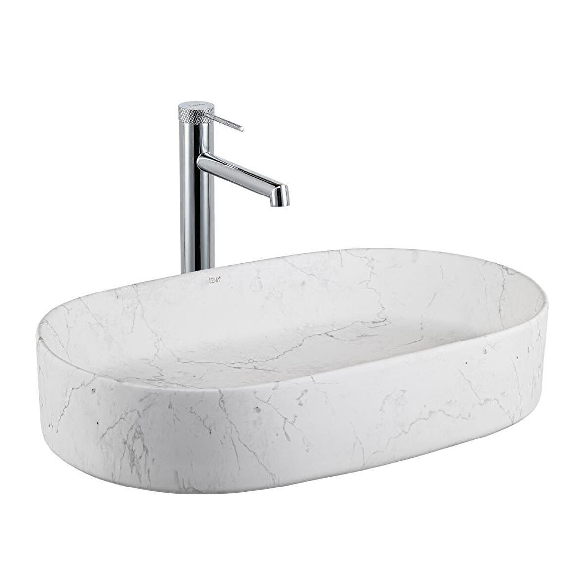 LENA TEZGAHÜSTÜ LAVABO (MAT BEYAZ MERMER) E-W1202M8