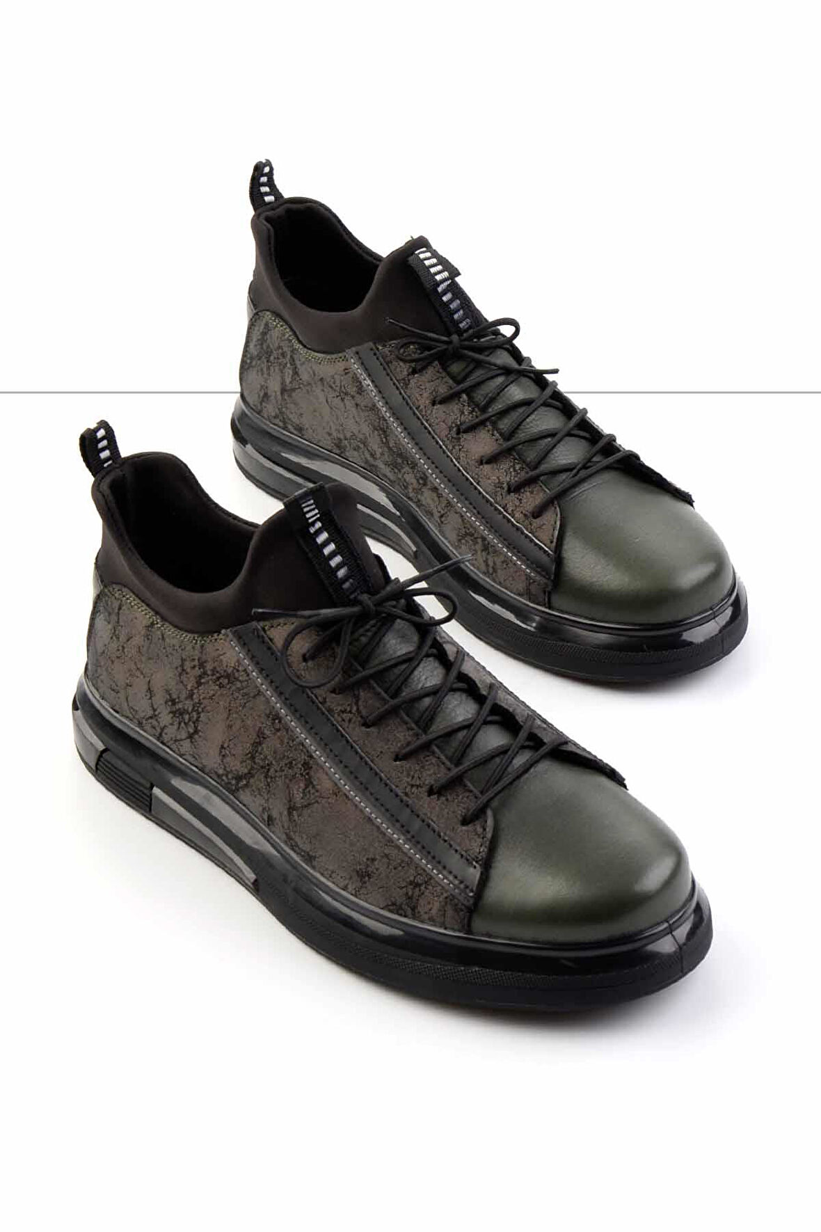 Haki Hakiki Deri Erkek Sneaker E01011013103
