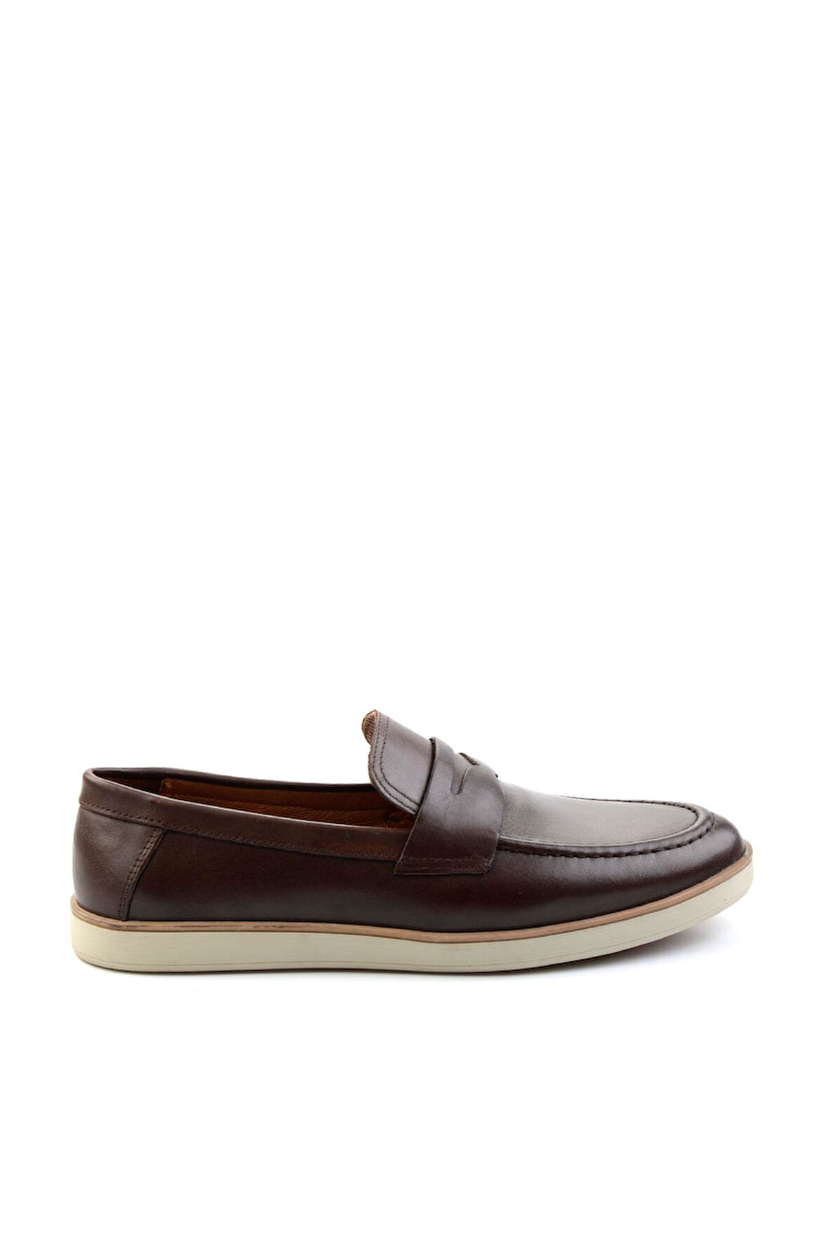 Kahve Hakiki Deri Erkek Loafer Ayakkabı E01054171341
