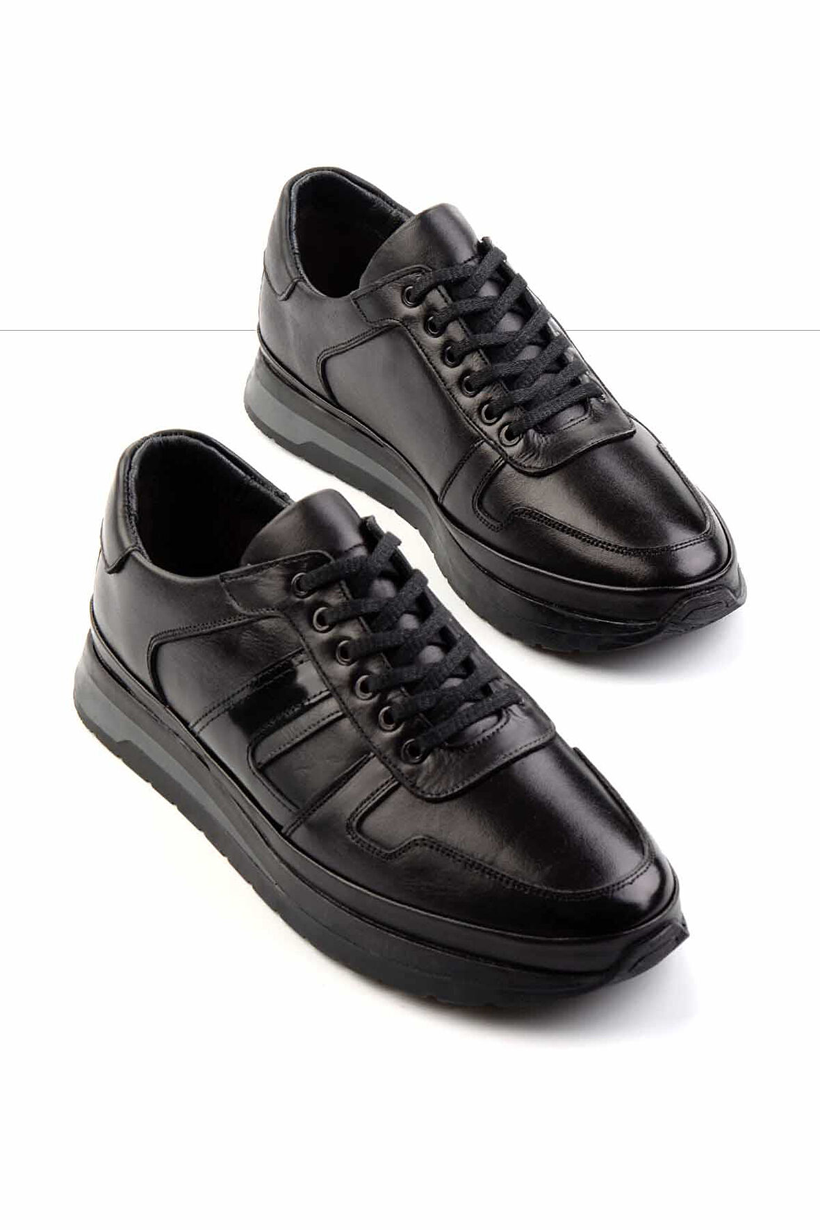Siyah Hakiki Deri Erkek Casual Ayakkabı E01199051503
