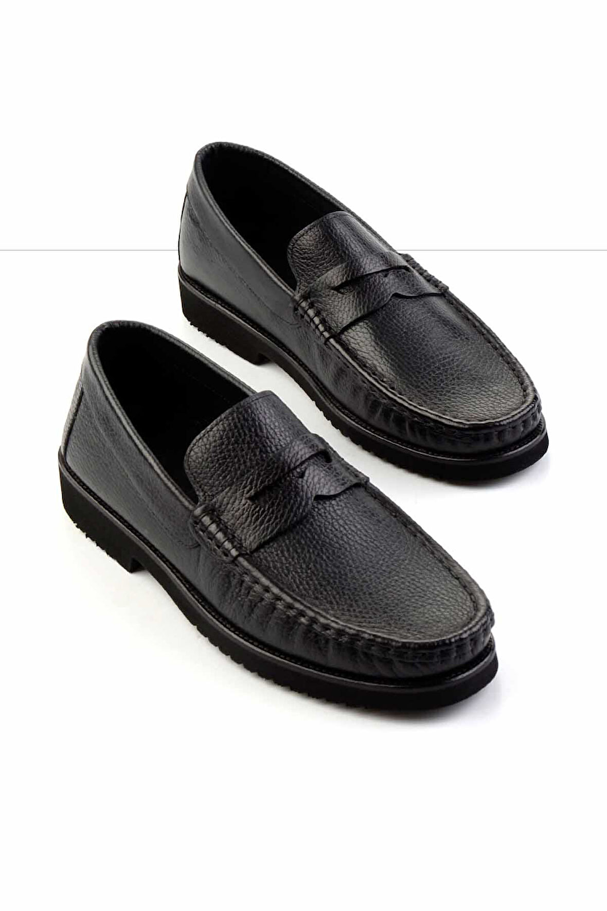 Siyah Hakiki Deri Erkek Loafer Ayakkabı E01194032340