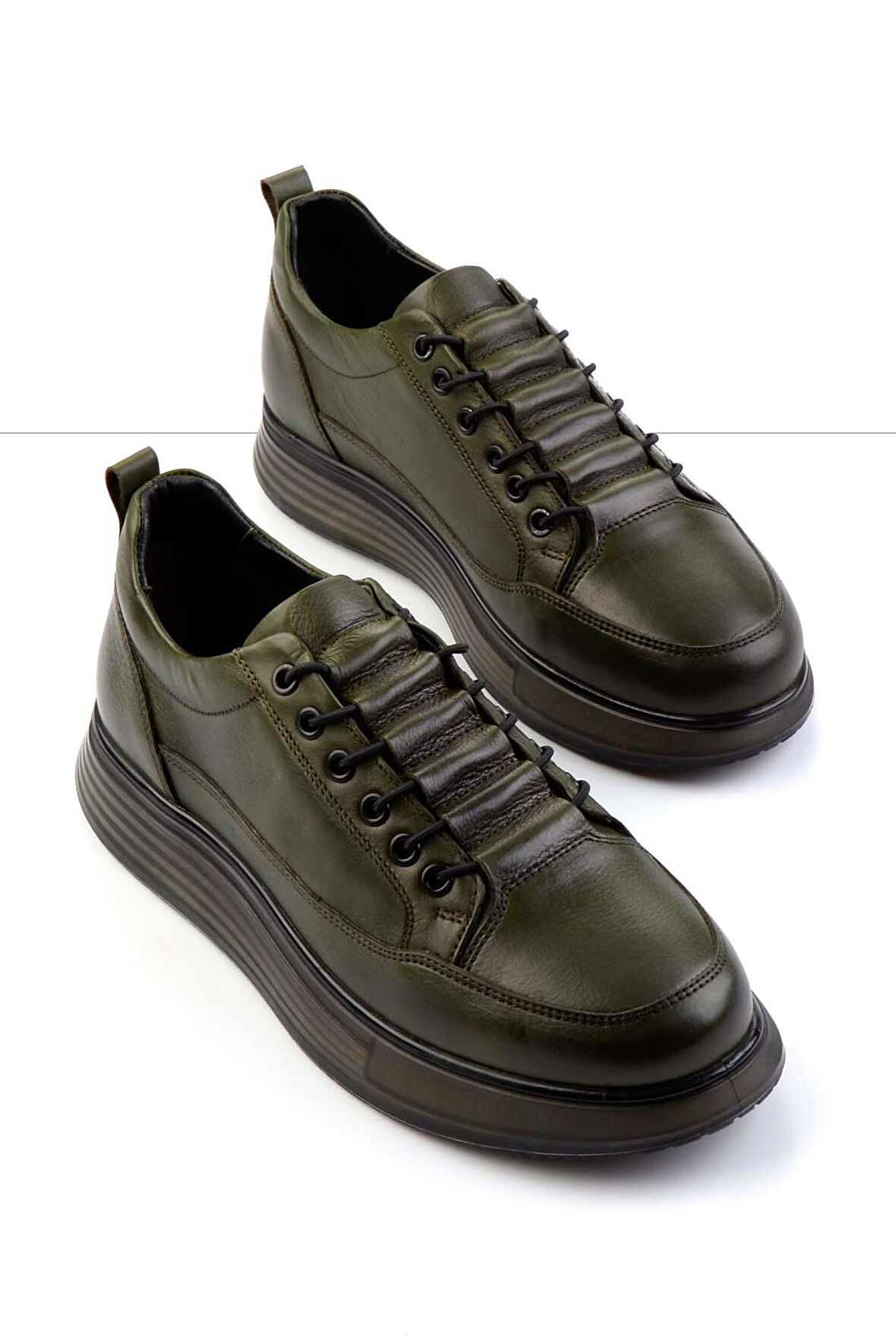 Haki Hakiki Deri Erkek Sneaker E01398085503
