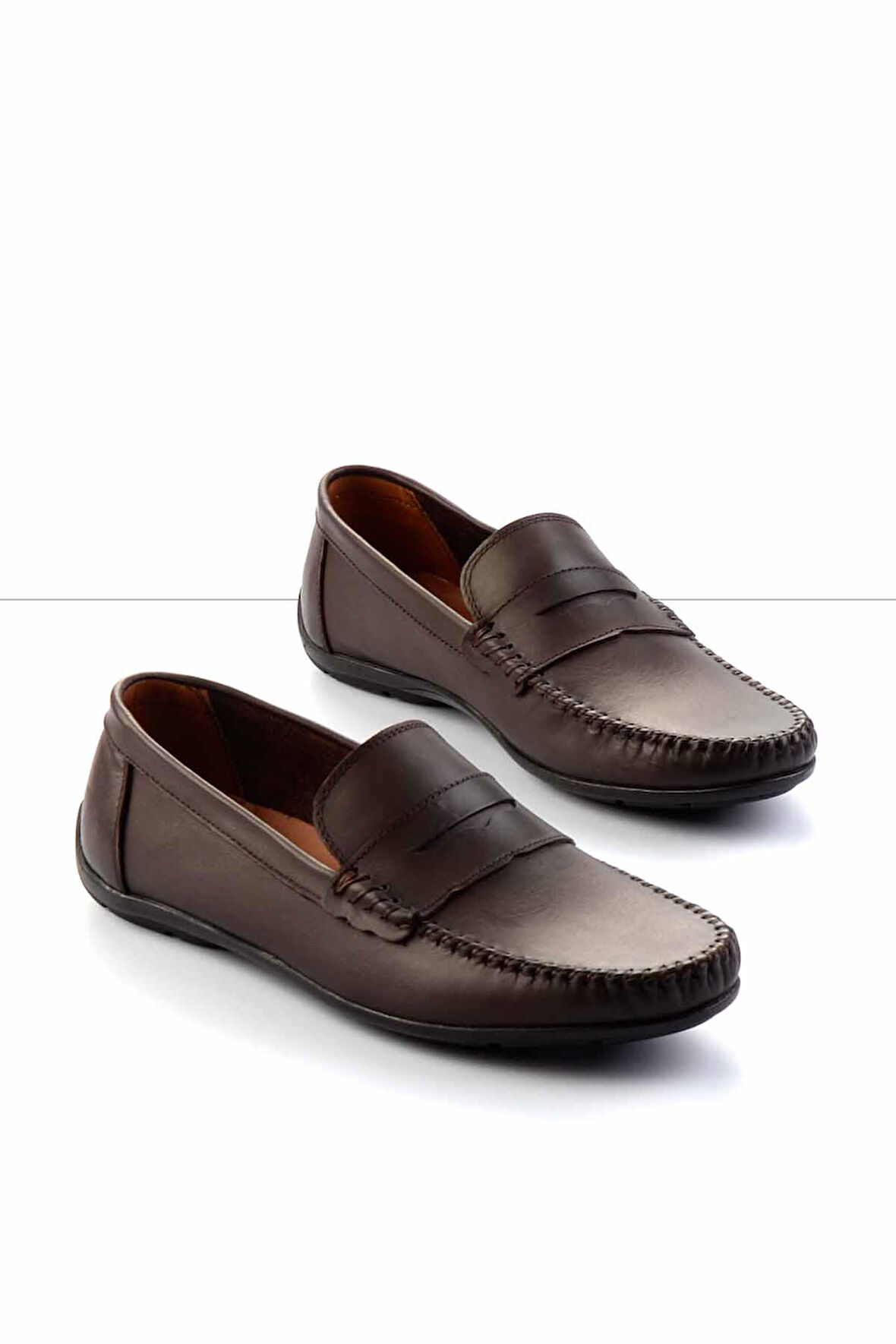 Kahve Hakiki Deri Erkek Loafer Ayakkabı E01439100203
