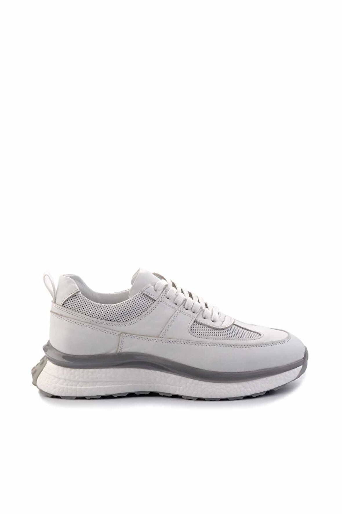 Beyaz Hakiki Deri Erkek Sneaker E01585734703