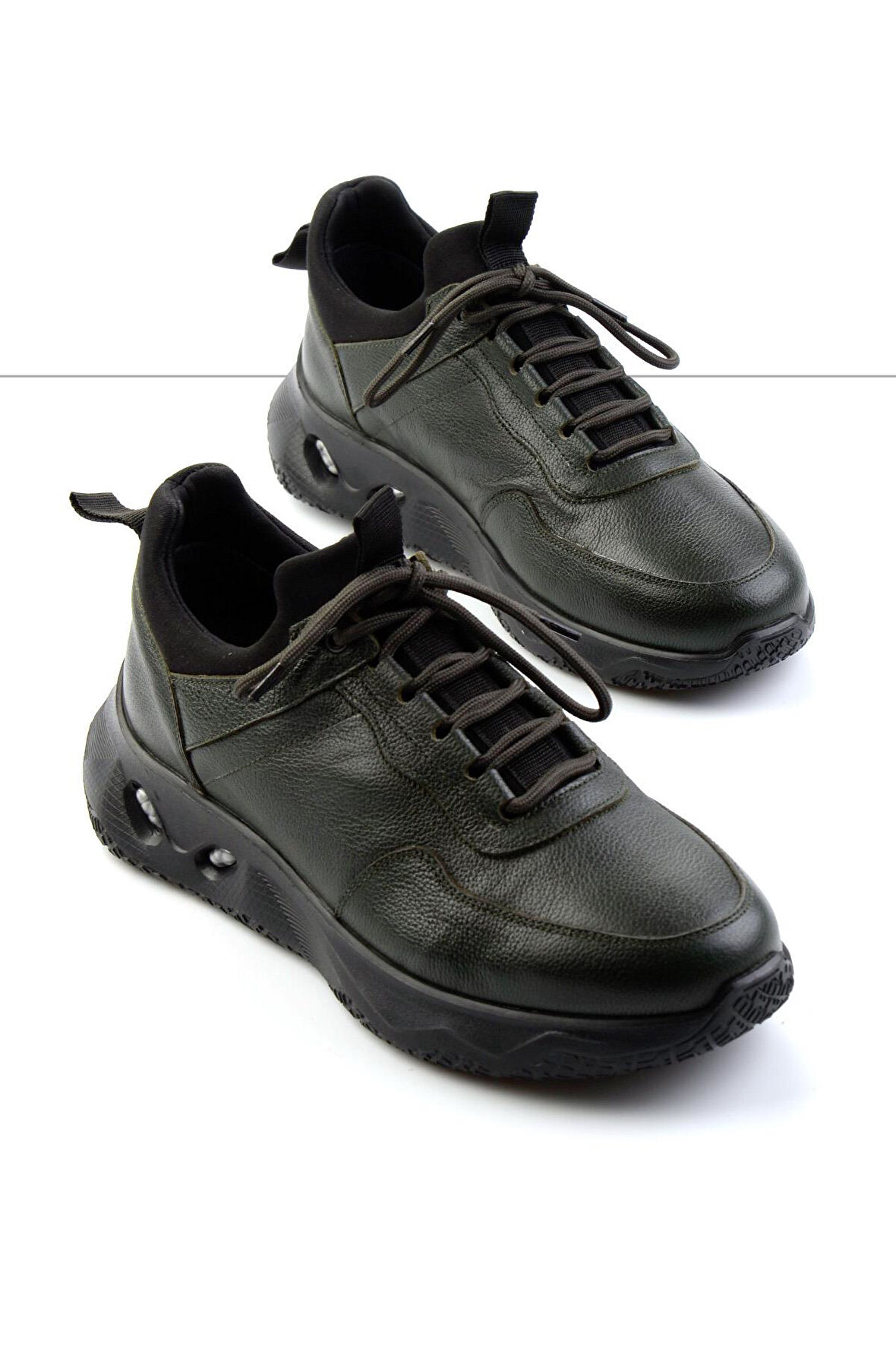 Haki Hakiki Deri Erkek Sneaker E01589463303