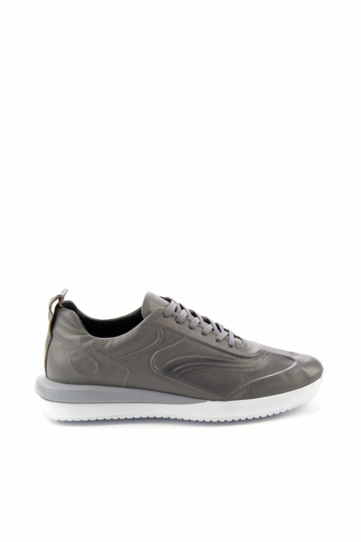 Gri Hakiki Deri Erkek Sneaker E01759011203