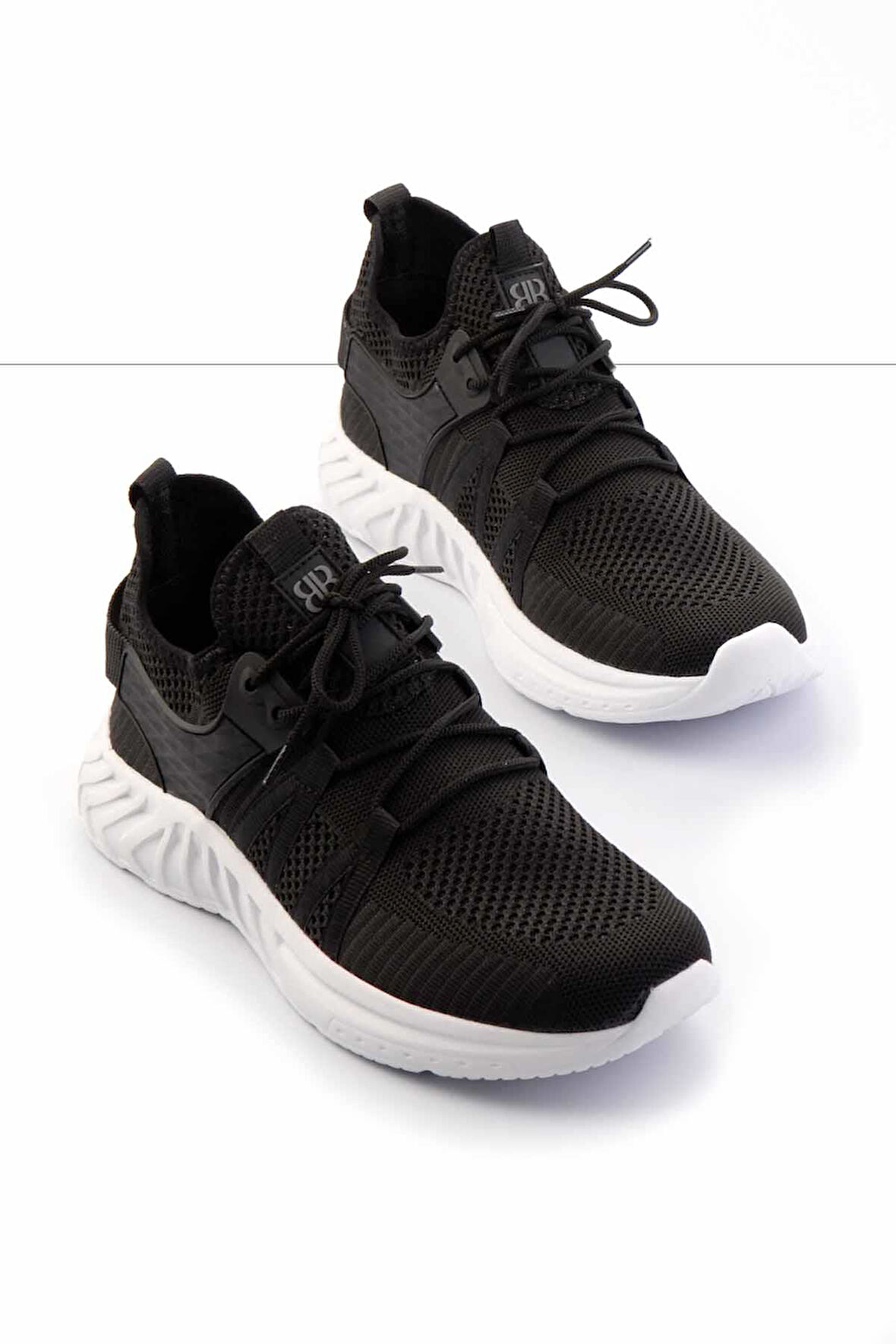 Siyah Beyaz Triko  Erkek Sneaker E01768002182