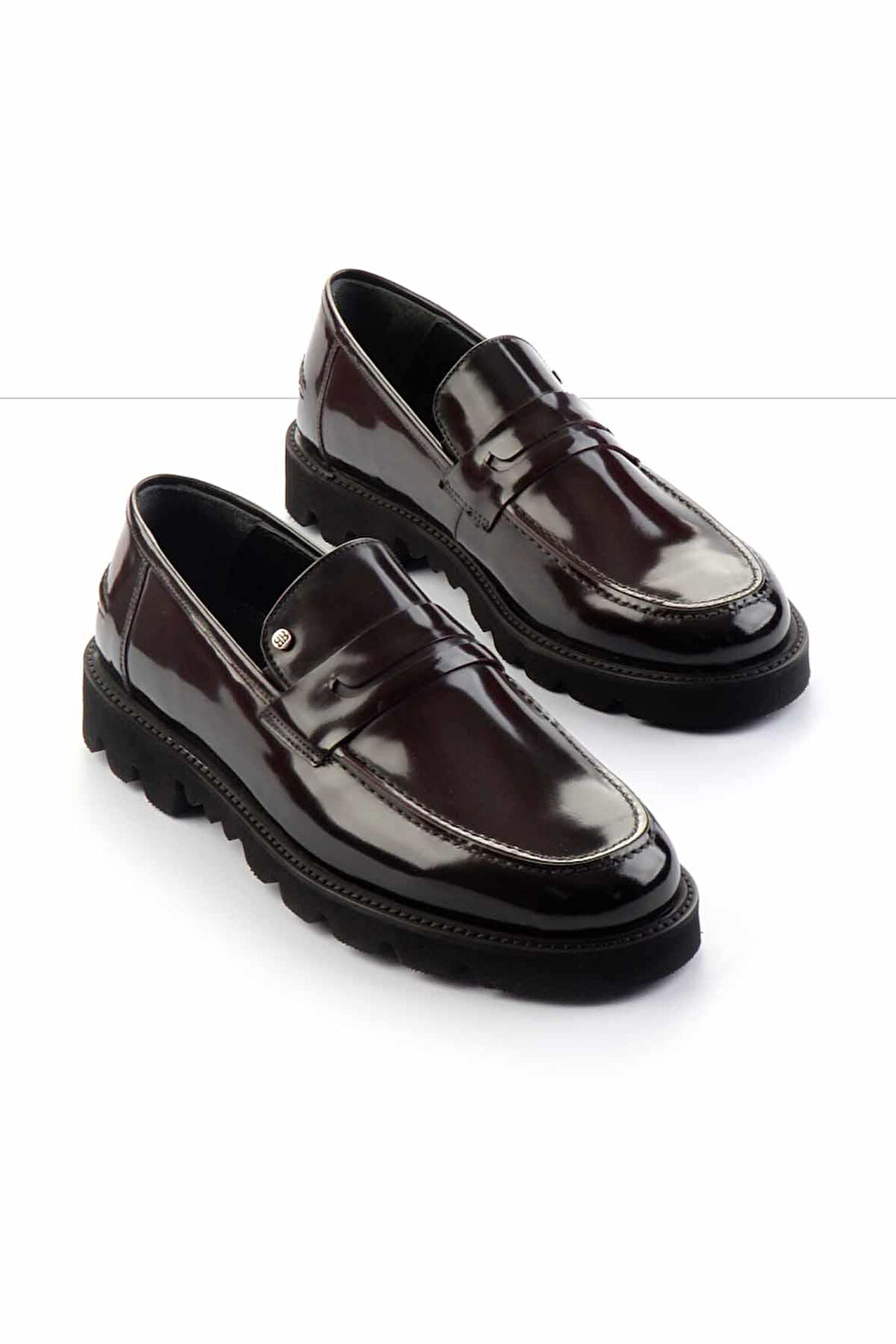 Bordo Açma Hakiki Deri Erkek Loafer Ayakkabı E01798103114