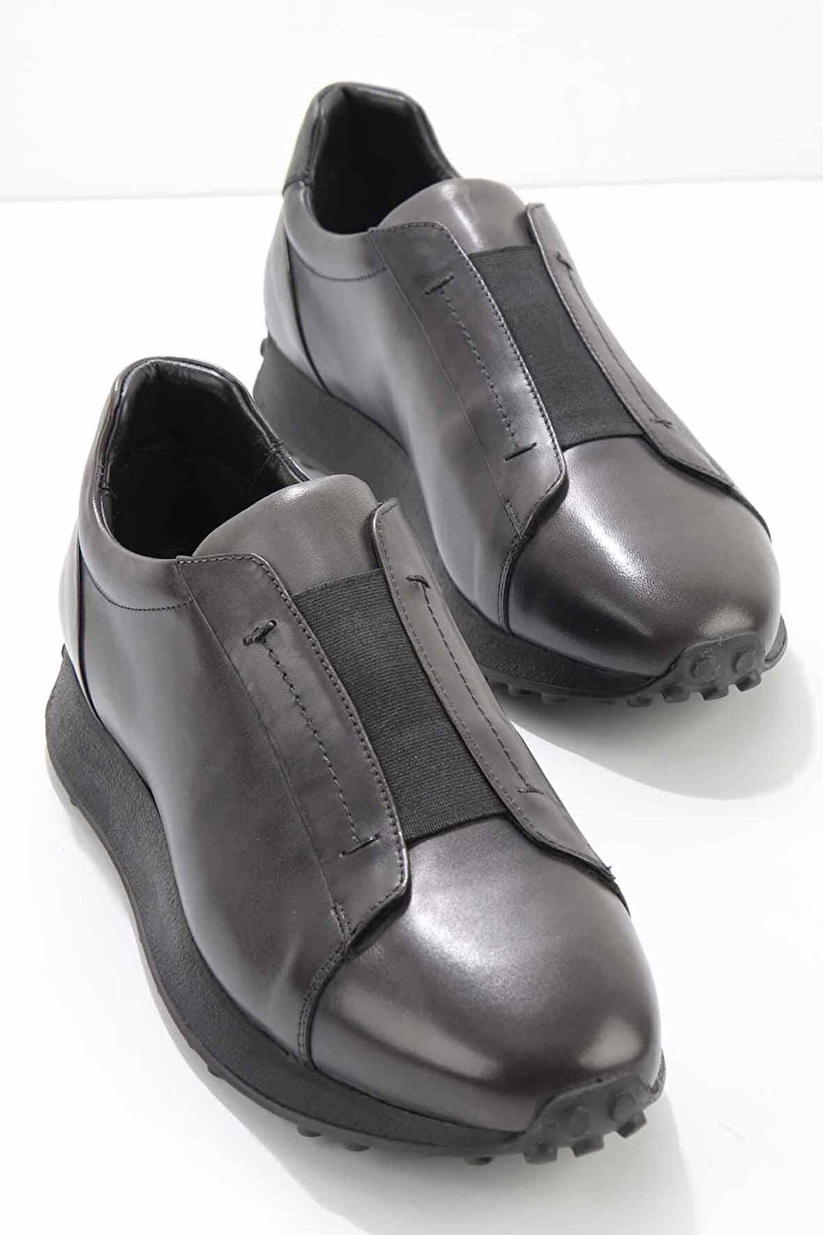 Gri Hakiki Deri Erkek Sneaker E01901617803