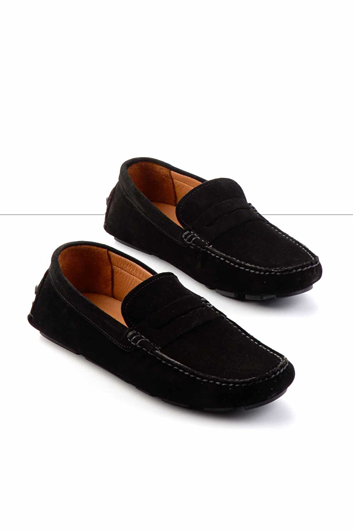 Siyah Süet Hakiki Deri Erkek Loafer Ayakkabı E01902000302