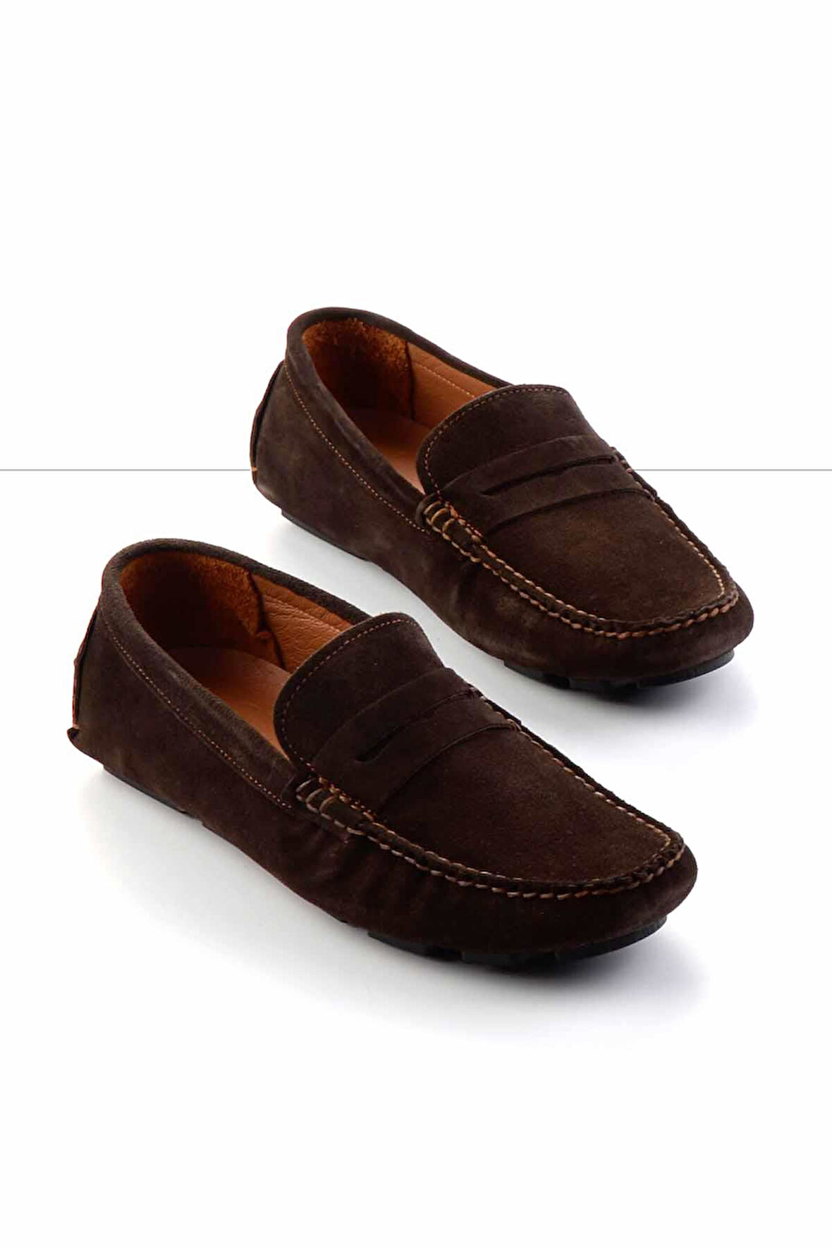 Kahve Süet Hakiki Deri Erkek Loafer Ayakkabı E01902000302