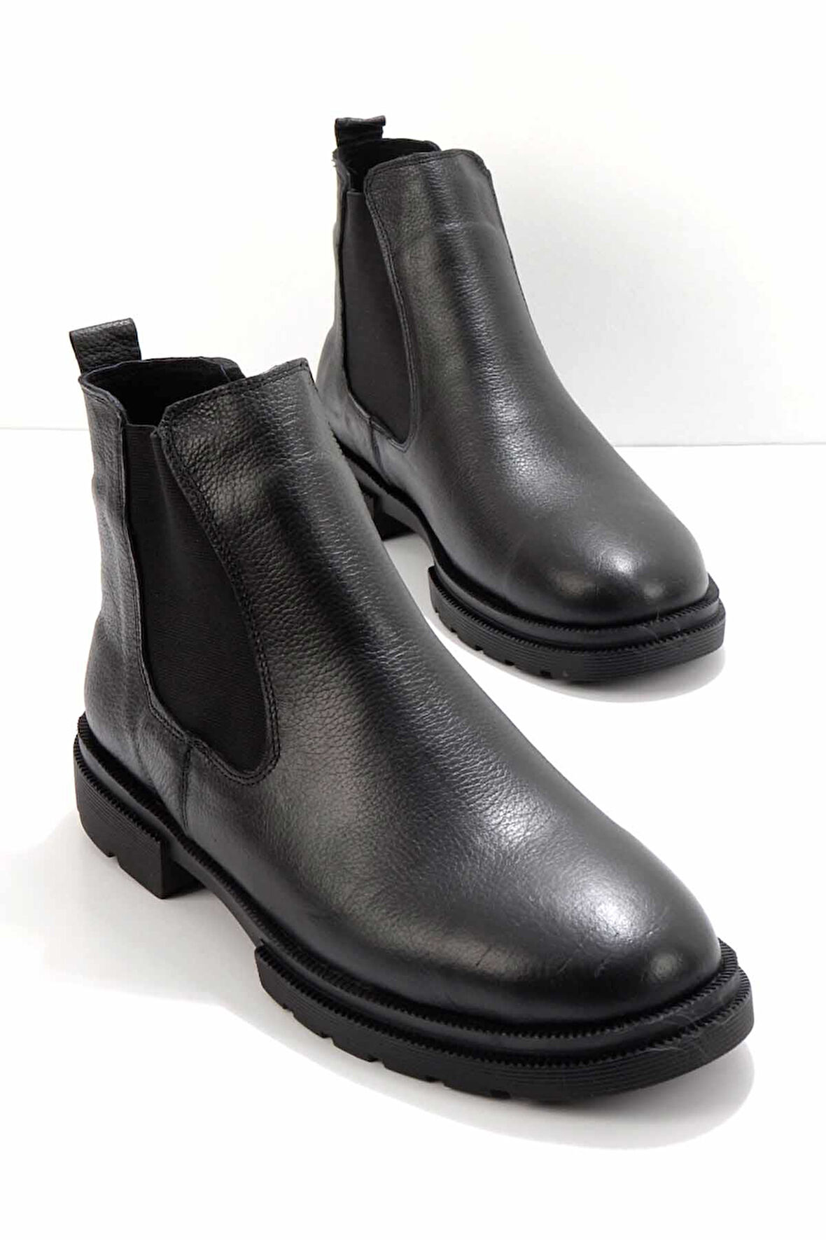 Siyah Leather Erkek Bot & Bootie E02378051203