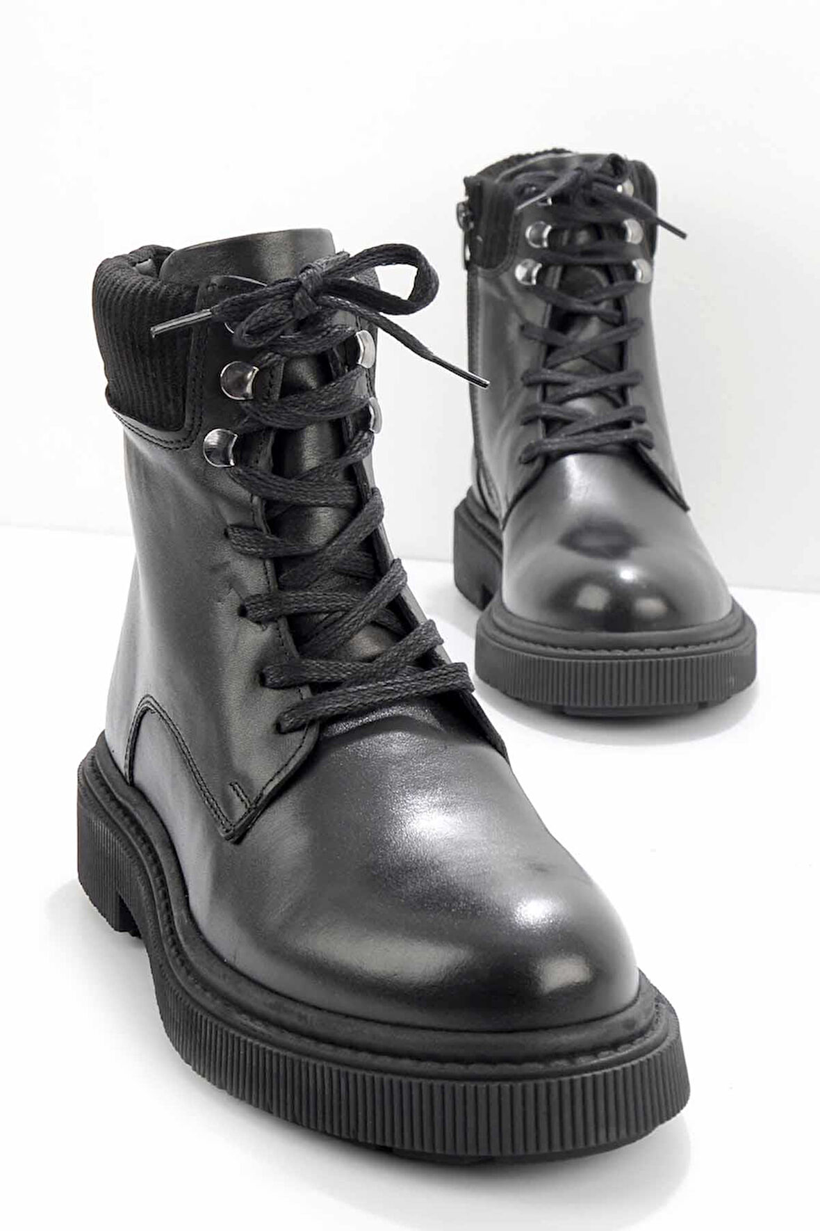Siyah Leather Erkek Bot & Bootie E02549519403