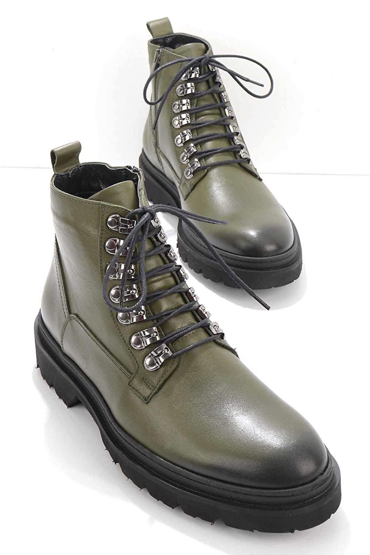 Yeşil Hakiki Deri Erkek Bot & Bootie E02587508003