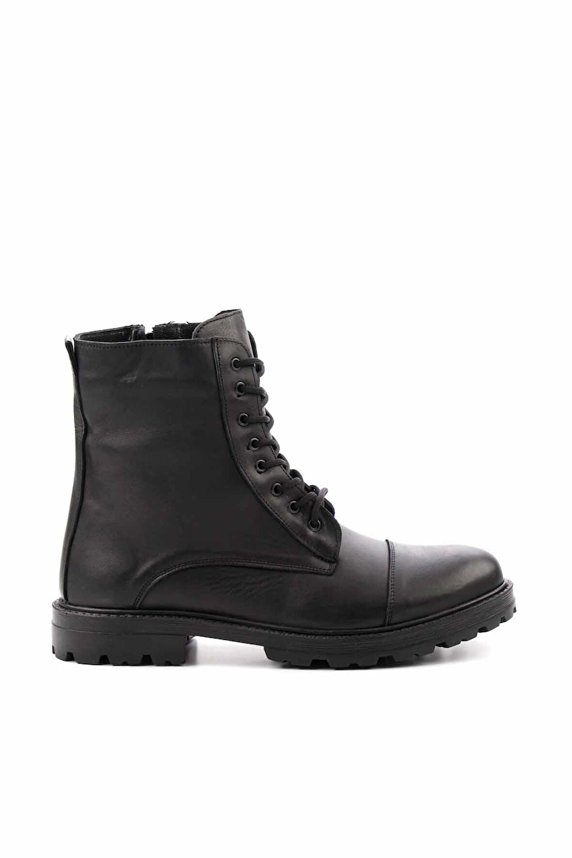 Siyah Hakiki Deri Erkek Bot & Bootie E02733083503