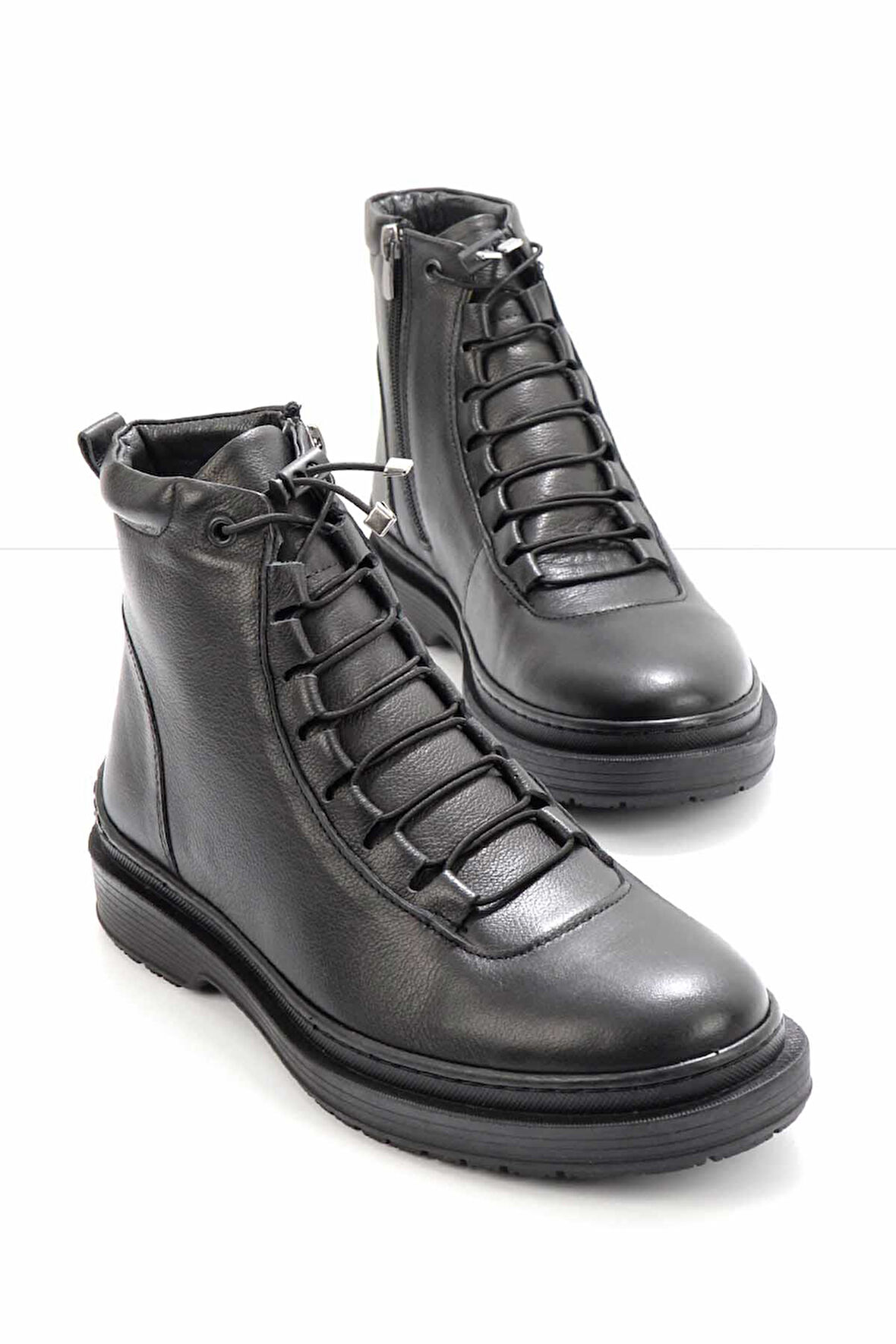 Siyah Hakiki Deri Erkek Bot & Bootie E02759601403