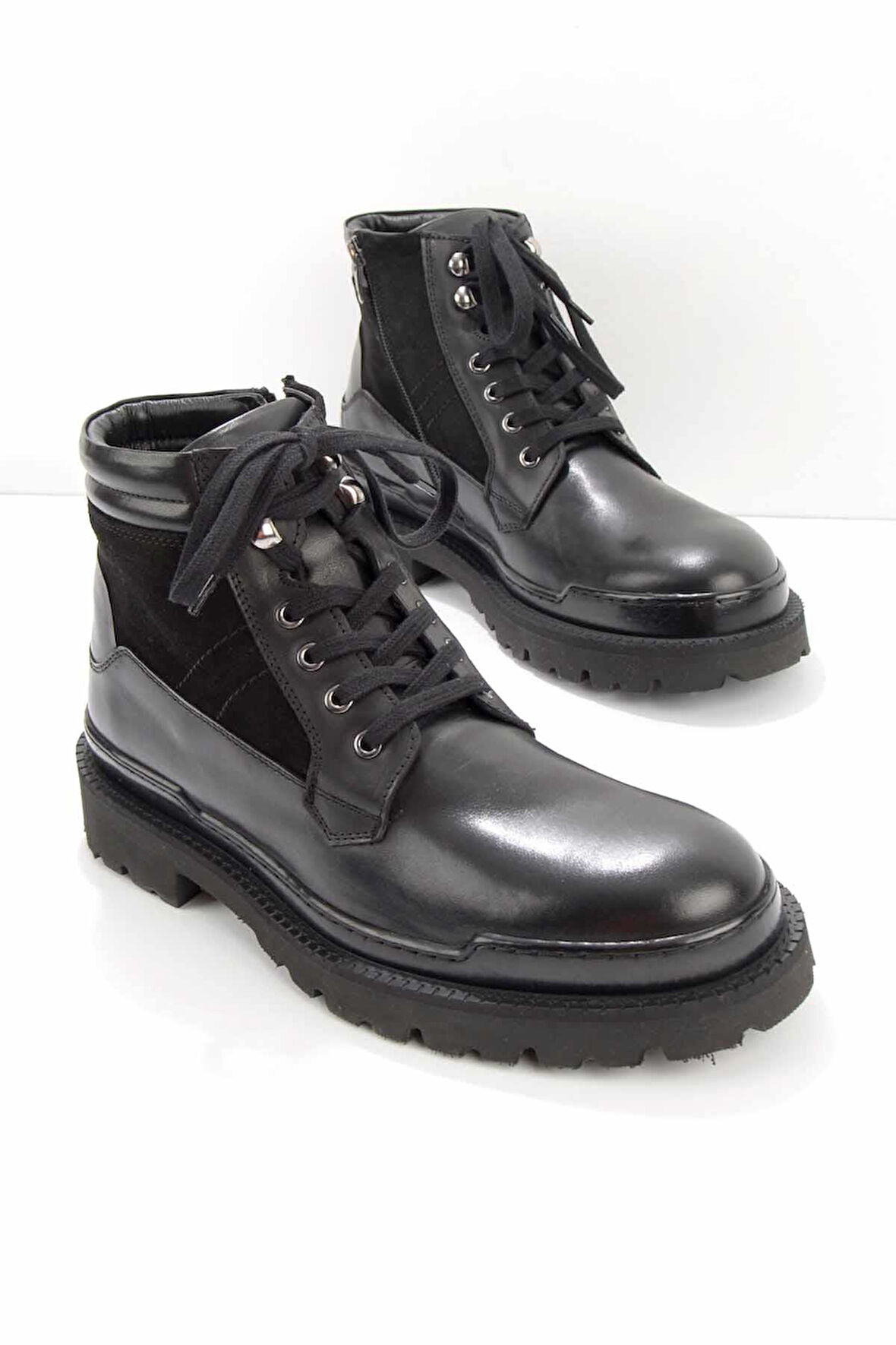 Siyah Hakiki Deri Erkek Bot & Bootie E02901491703
