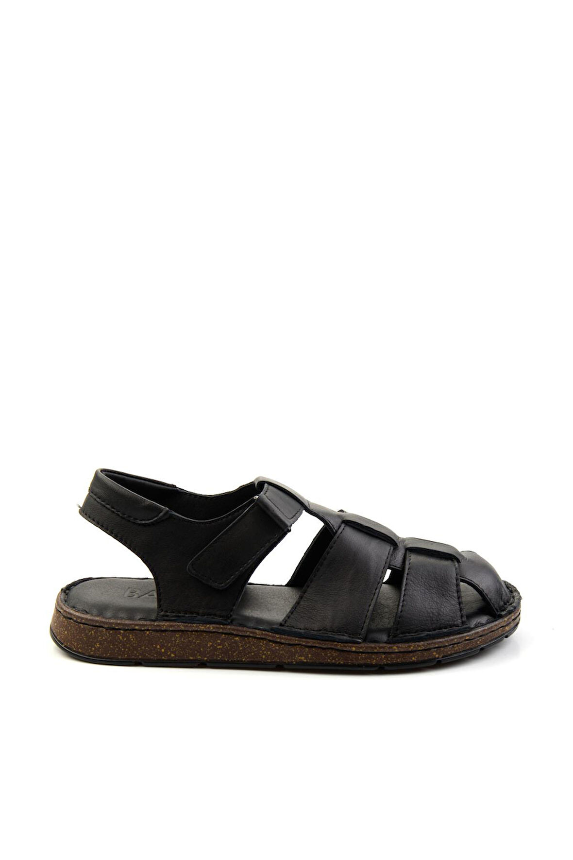 Siyah Hakiki Deri Erkek Sandalet E05433011043