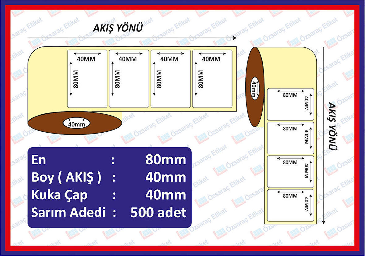 40X80 ECO TERMAL ETİKET ( 500 li )