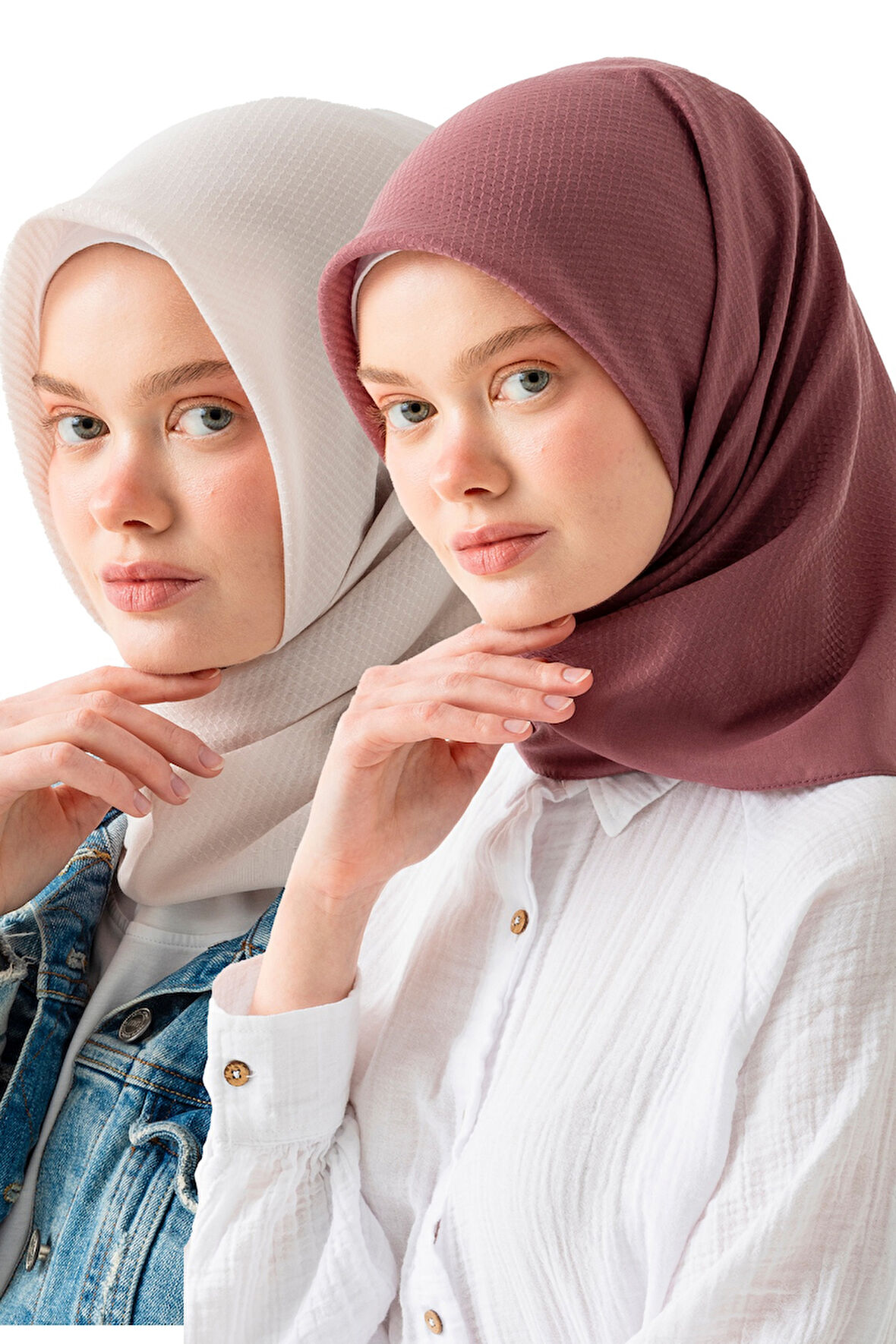 2 ADET Soft Pamuk Jakarlı Eşarp – Doğal Dokulu, Hafif ve Nefes Alan Kumaş- Bambu Kraş Eşarp Yumuşak Dokulu Düz Renk Eşarp, Tesettür Eşarp