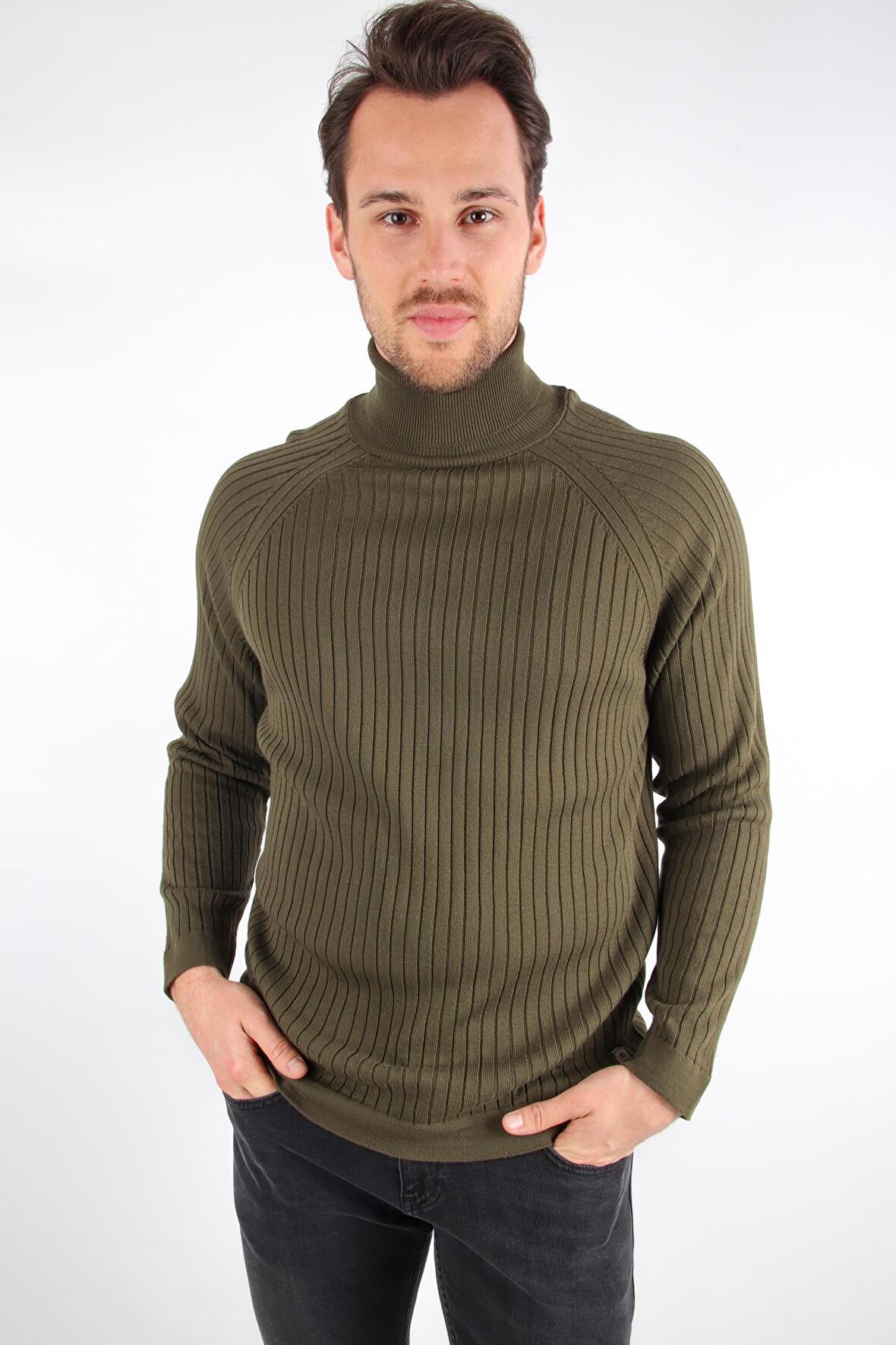 ALEXANDERGARDI FİTİLLİ TRİKO BALIKÇI YAKA KAZAK (E20-18059)