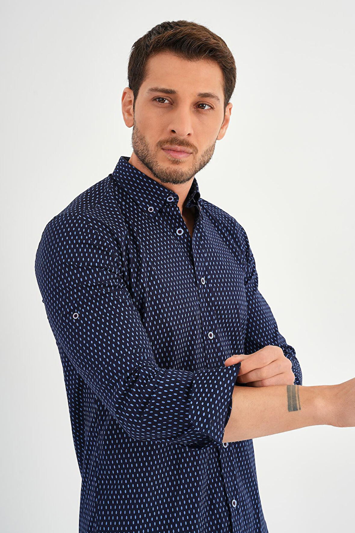 ALEXANDERGARDI PUANTİYELİ SLİM FİT GÖMLEK (E20-32110)