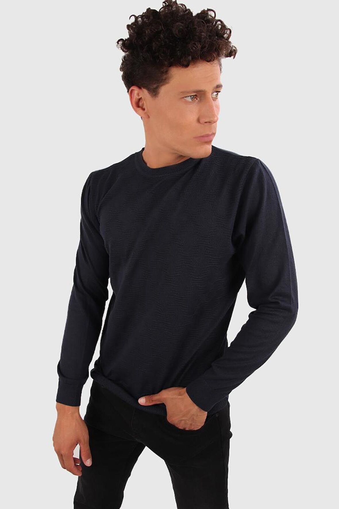 ALEXANDERGARDI BİSİKLET YAKA JAKARLİ KAZAK (E20-511402)