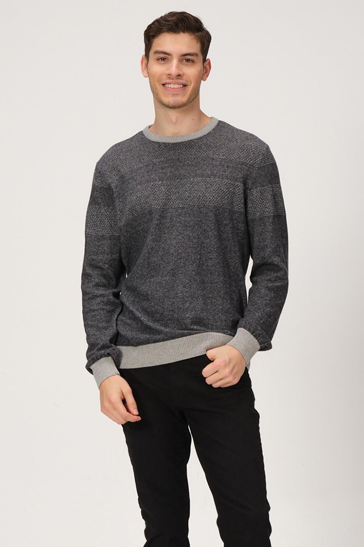 ALEXANDERGARDI DESENLİ BİSİKLET YAKA KAZAK (E20-5122)