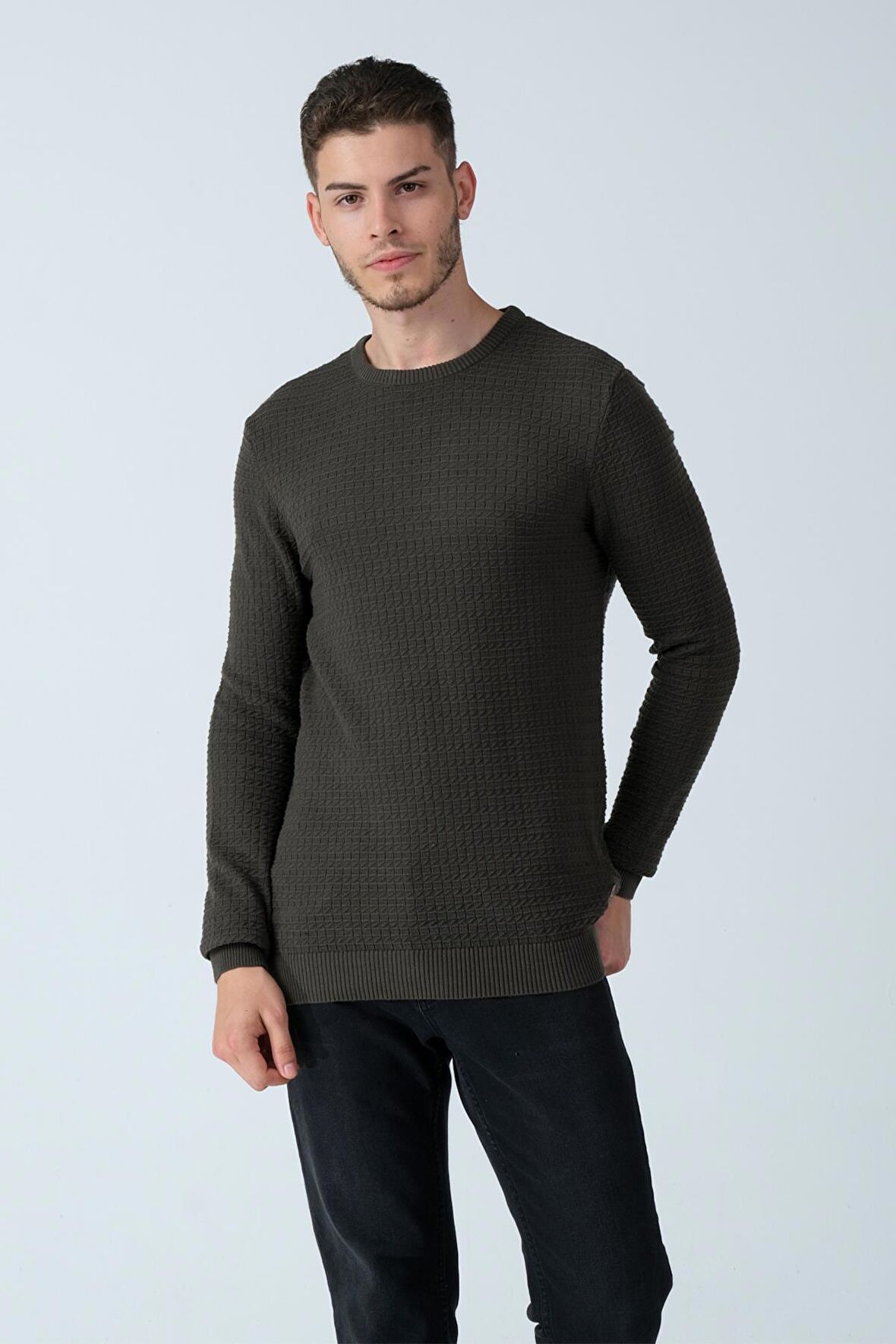 ALEXANDERGARDI BİSİKLET YAKA JAKARLI KAZAK (E20-512500)