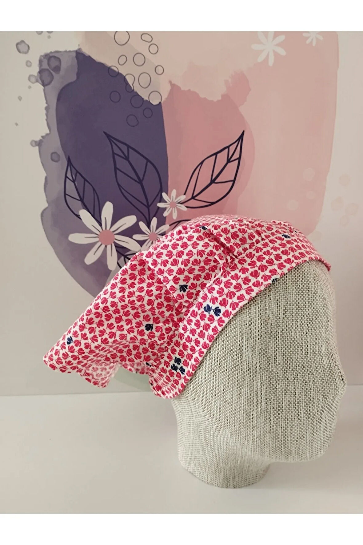 Desenli Eşarp Bandana - Kırmızı - Organik & El Yapımı