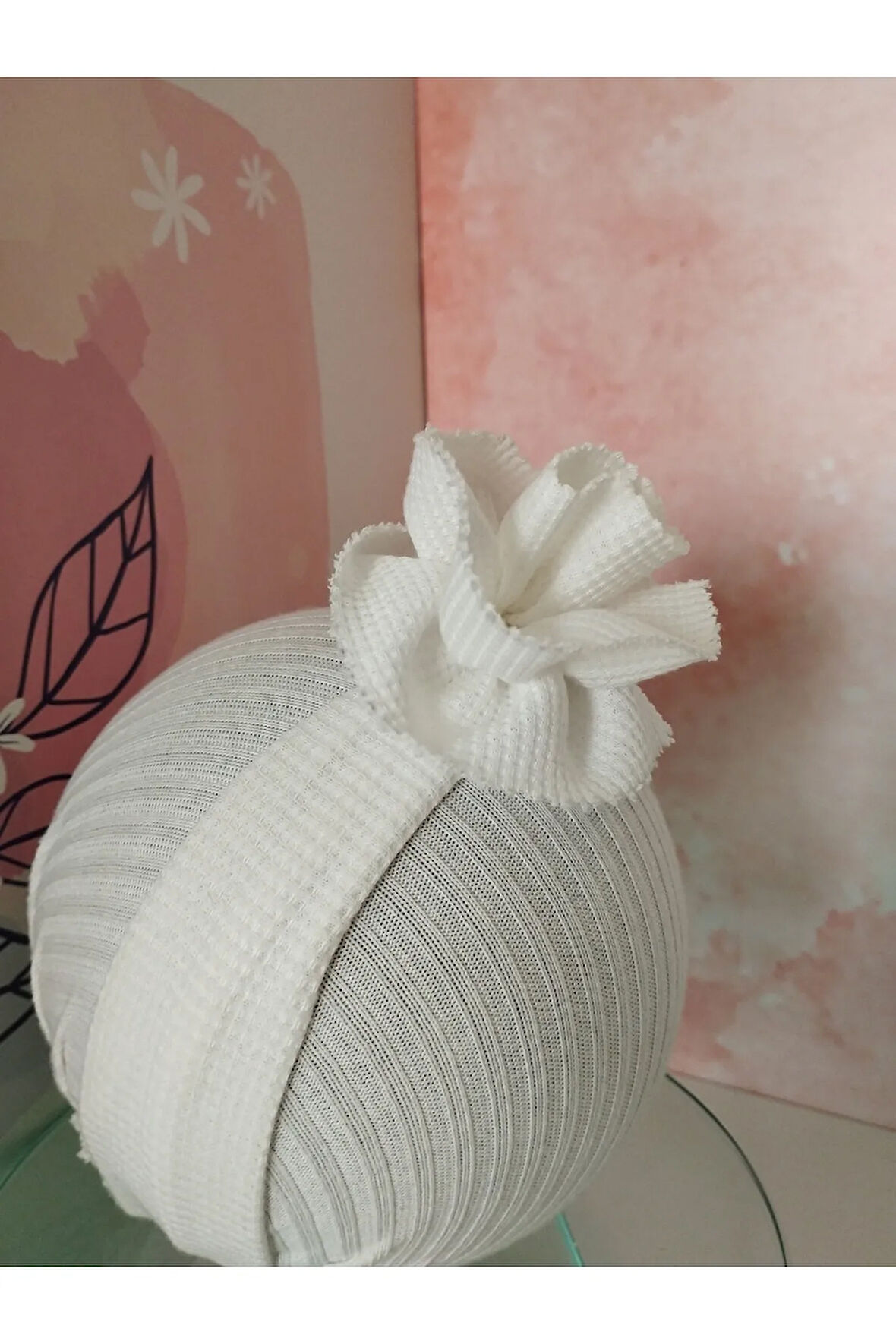 Örgü Saç Bandı - Beyaz - Organik & El Yapımı