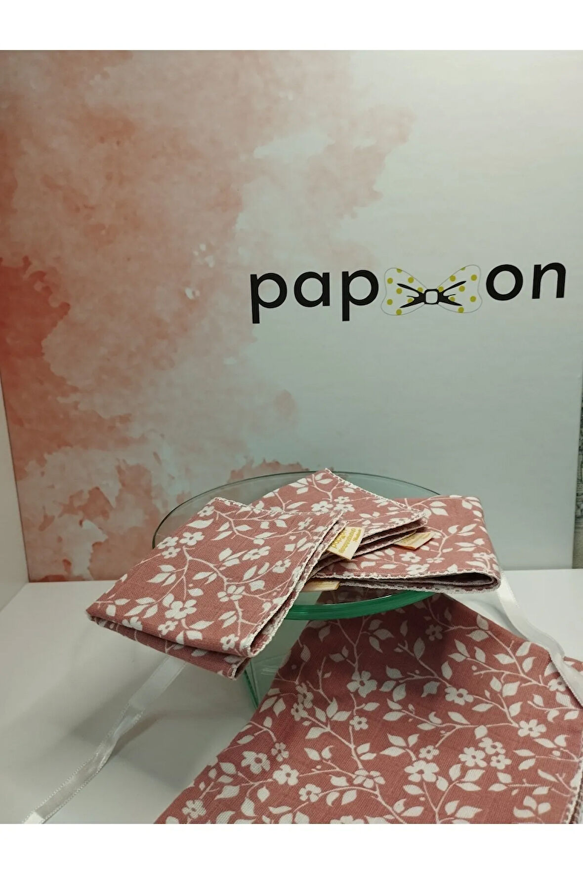 4'lü Ağız Bezi Seti - Kiremit - Organik & El Yapımı