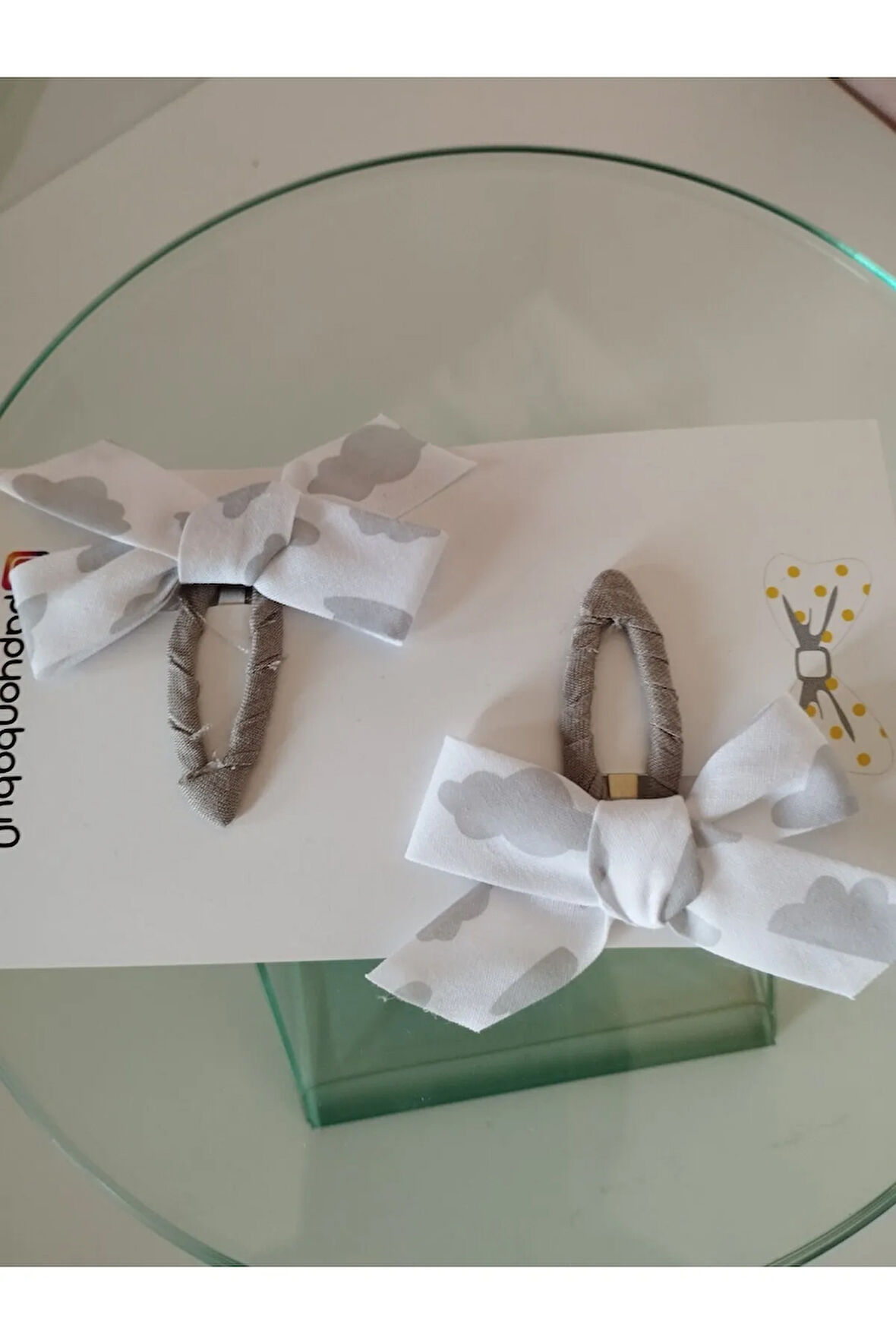 Fiyonk Çıt Çıt Toka - Gri - Organik & El Yapımı