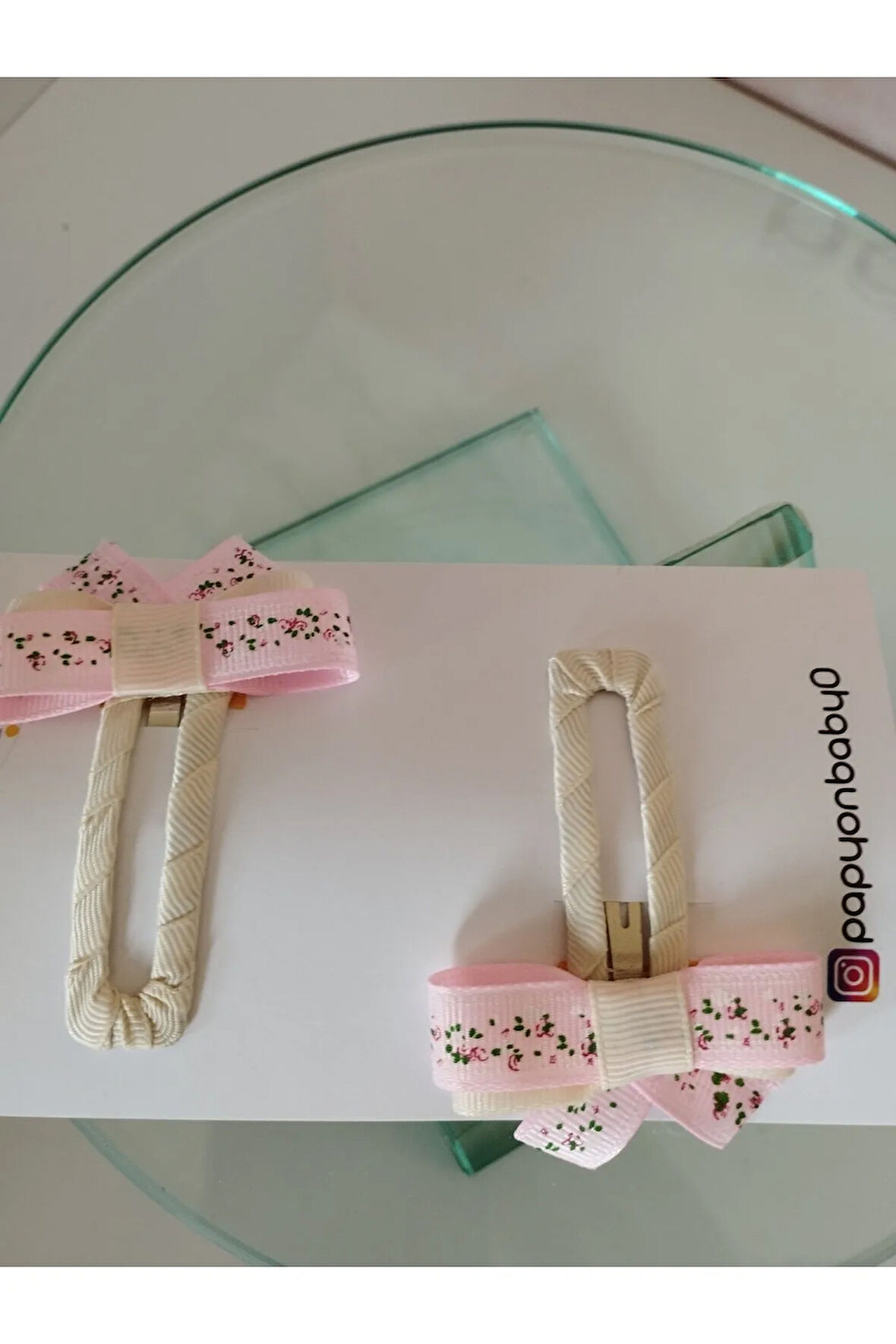 Fiyonk Çıt Çıt Toka - Pembe - Organik & El Yapımı