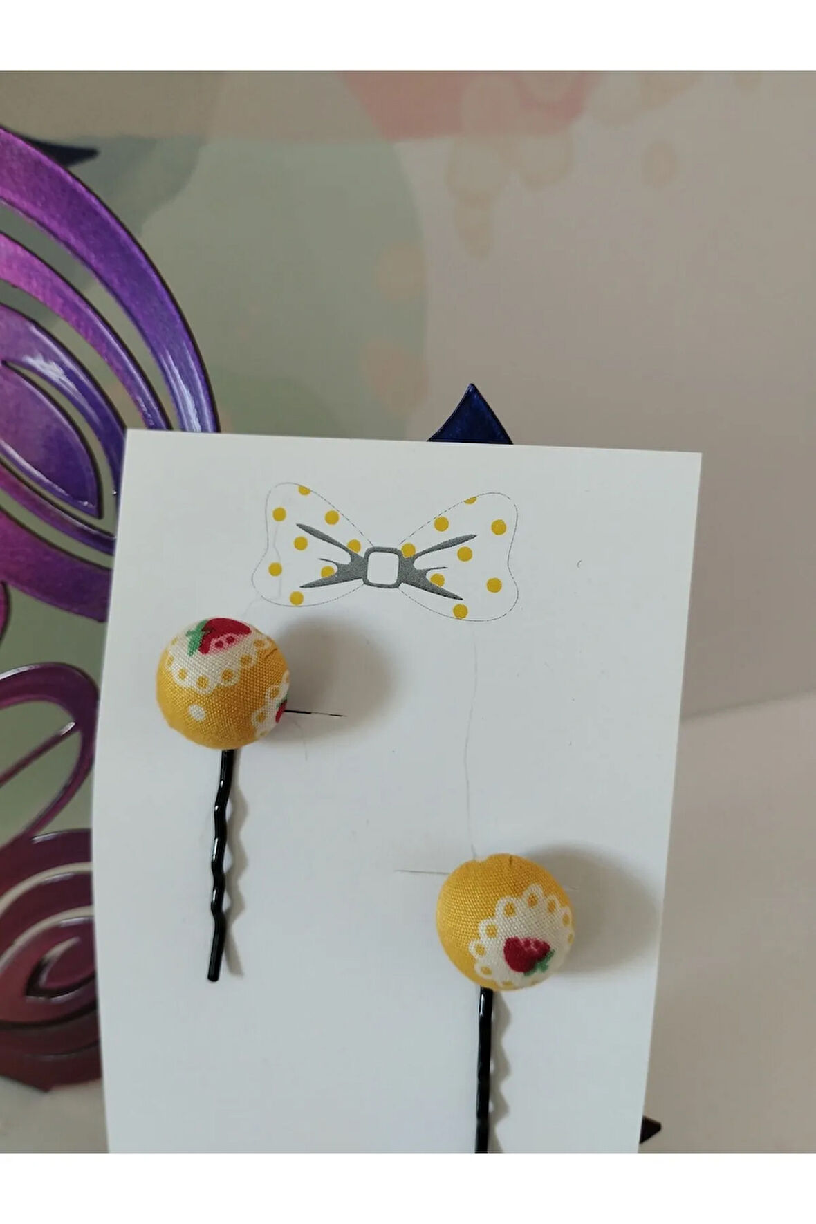 Boncuk Tel Toka - Sarı - Organik & El Yapımı