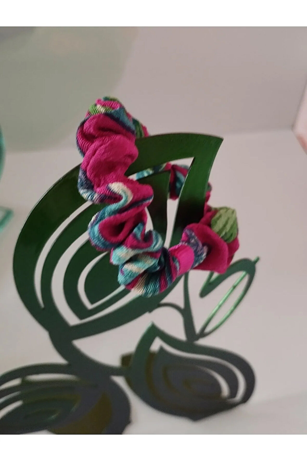 Karışık Desenli Toka - Koyu Pembe - Organik & El Yapımı