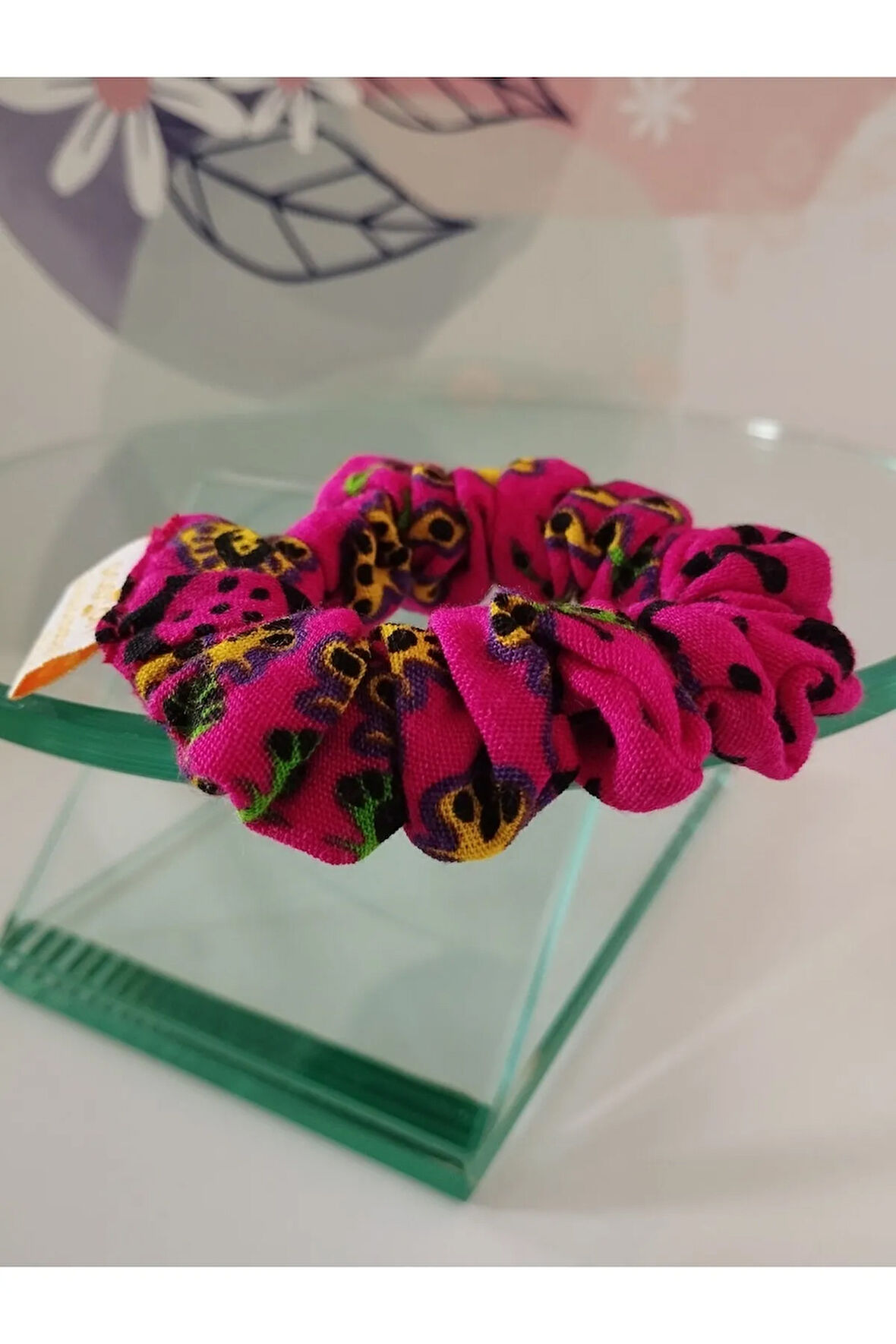 Karışık Desenli Toka - Koyu Pembe - Organik & El Yapımı