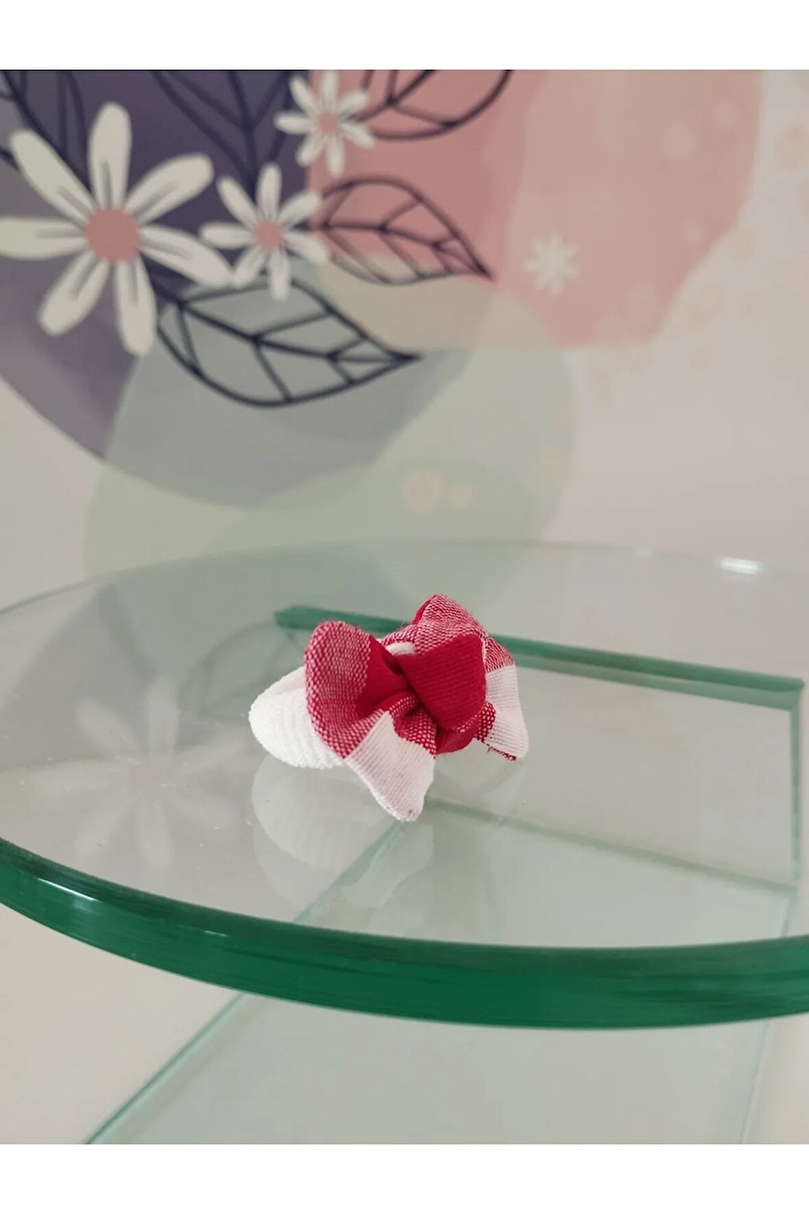 Fiyonk Toka - Kırmızı & Beyaz - Organik & El Yapımı