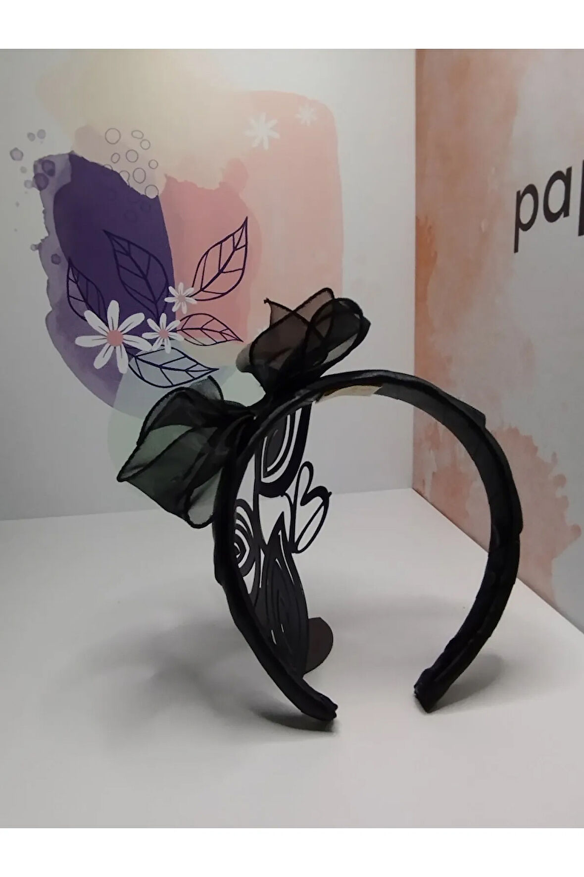 Tül Fiyonk Taç - Siyah - Organik & El Yapımı