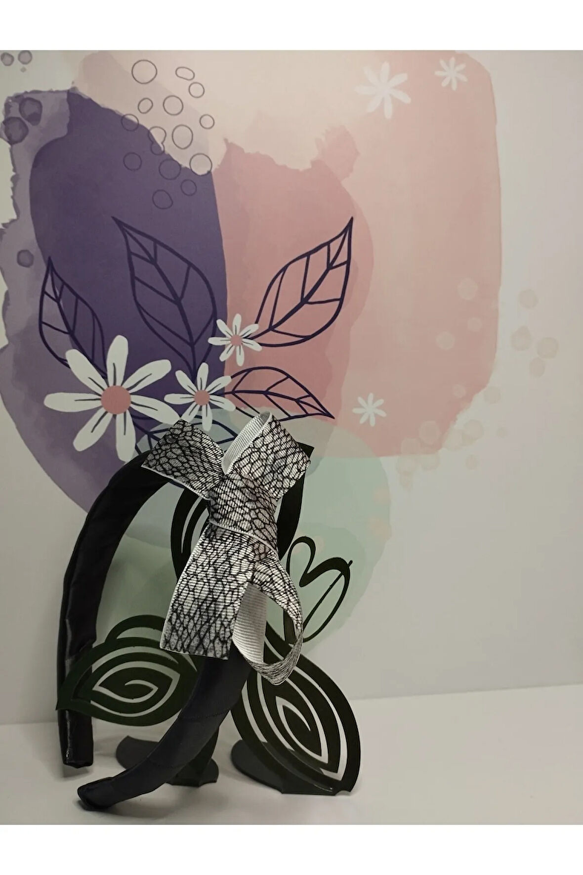 Fiyonk Kurdele Taç - Siyah - Organik & El Yapımı