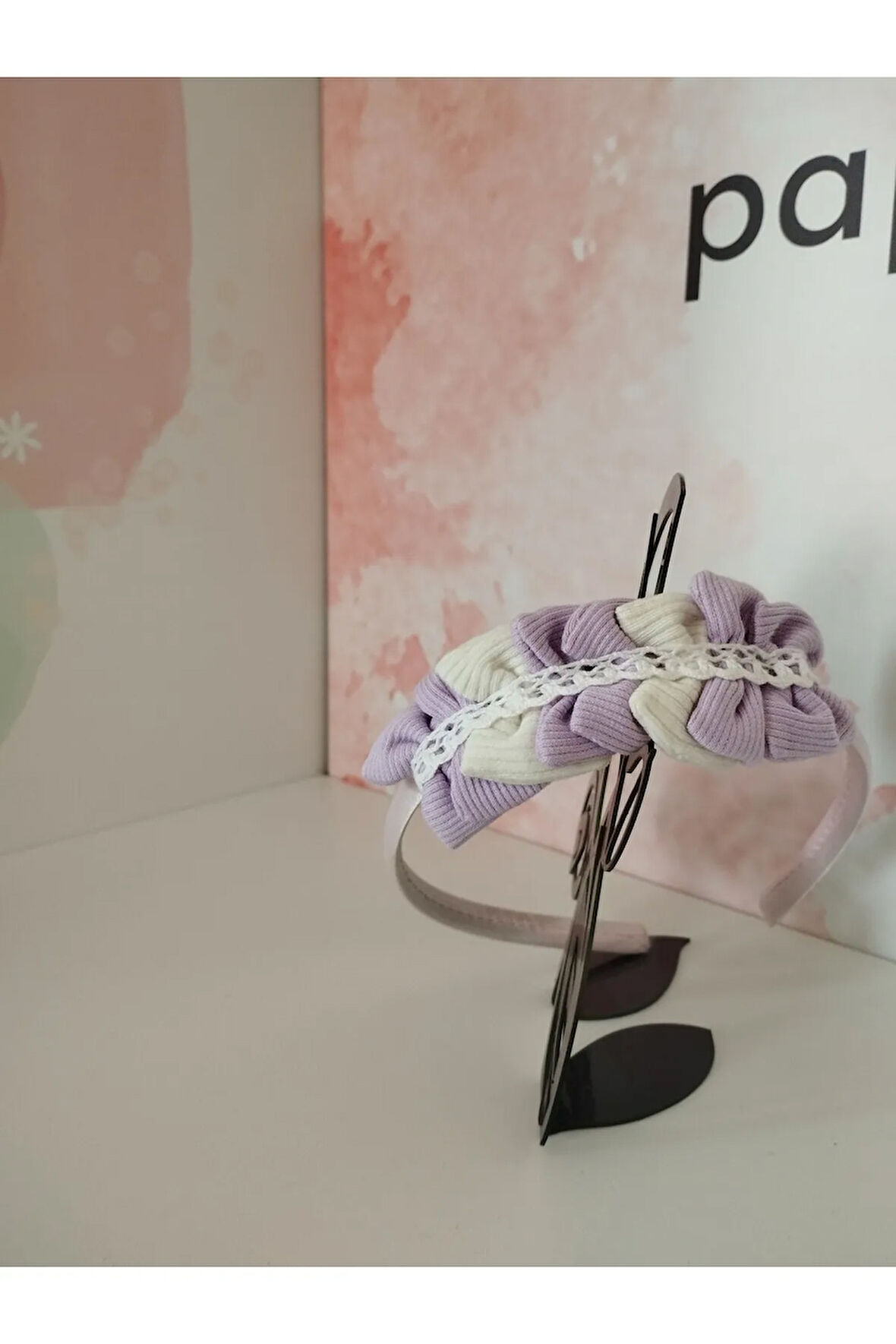 Fiyonk Örgü Taç - Lila - Organik & El Yapımı