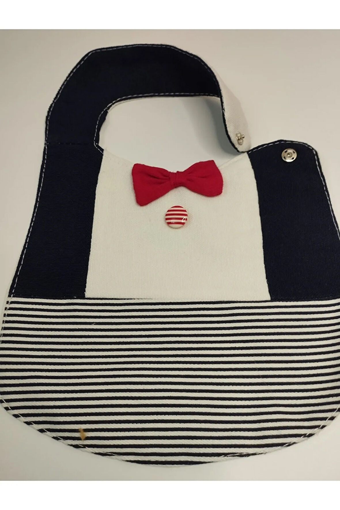 Mama Önlüğü Papyon Desenli - Çok Renkli - Organik & El Yapımı