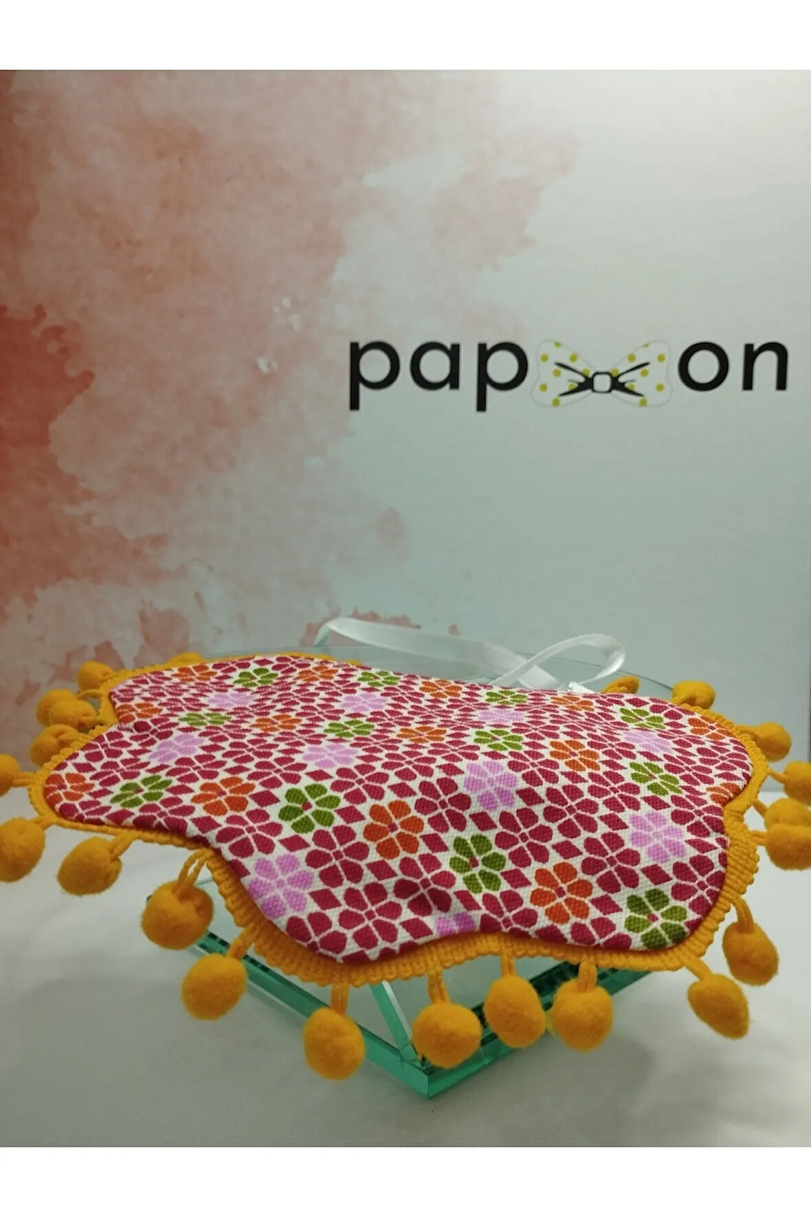 Mama Önlüğü Ponponlu - Çok Renkli - Organik & El Yapımı